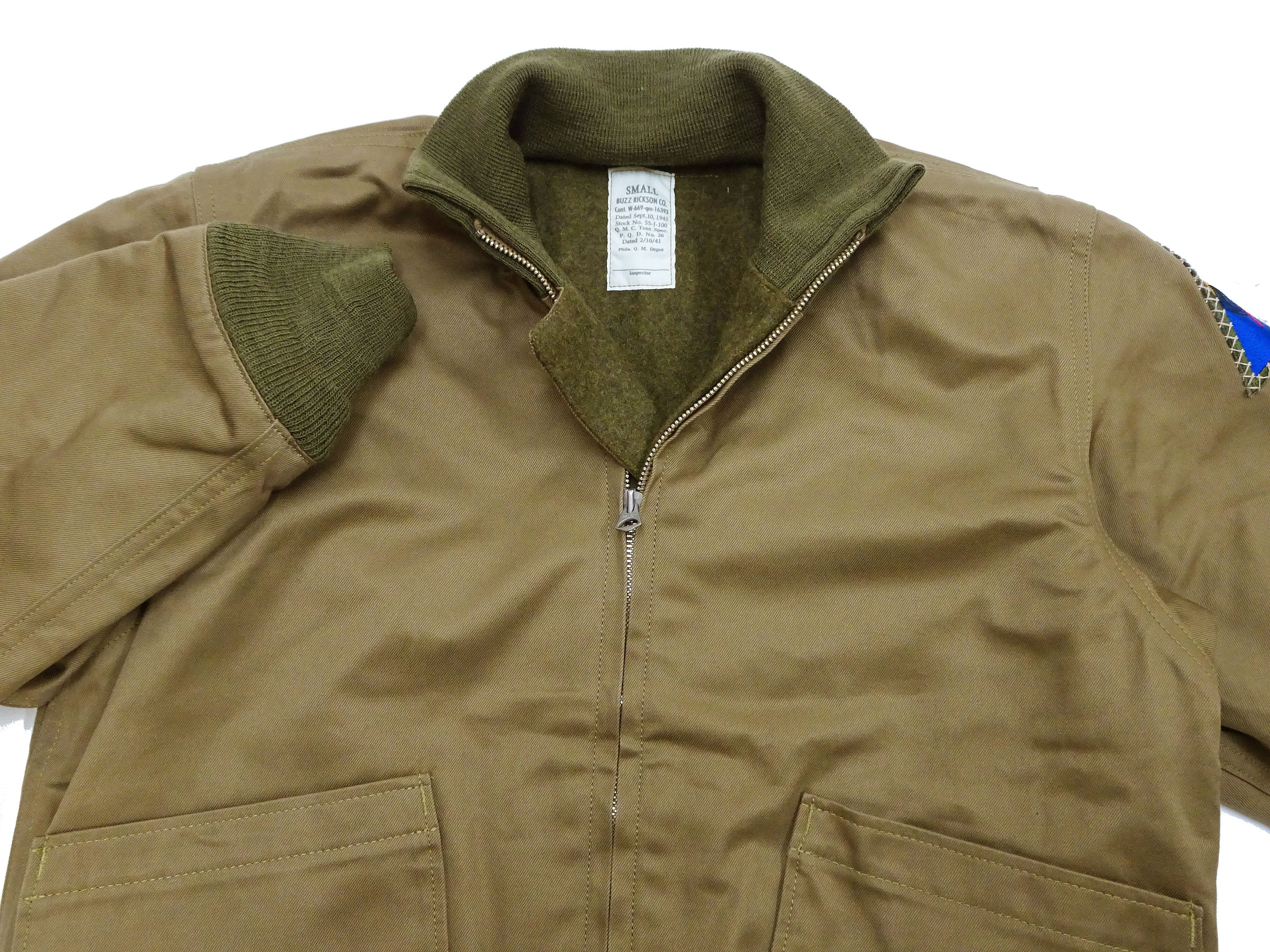 Buzz Rickson Men's Fury Tanker Jacket - Brad Pitt U.S. Army WWII Movie Reproduction - Made in Japan - (BR15751 Olive Drab) - Image 8