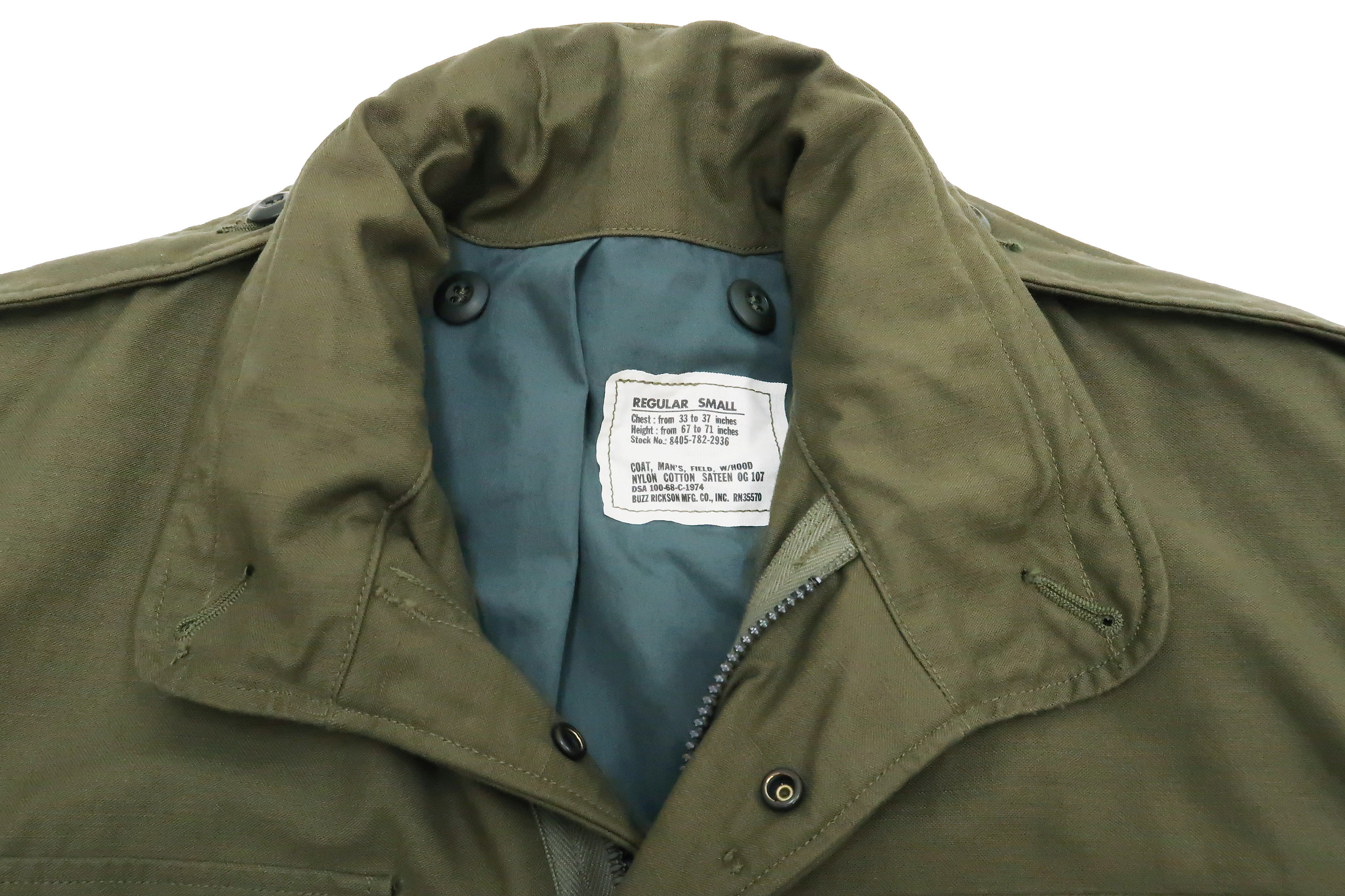 Buzz Rickson Jacket Men's M-65 Field Jacket 2nd Model M65 Military Field Coat BR11702 Olive Drab - Image 10