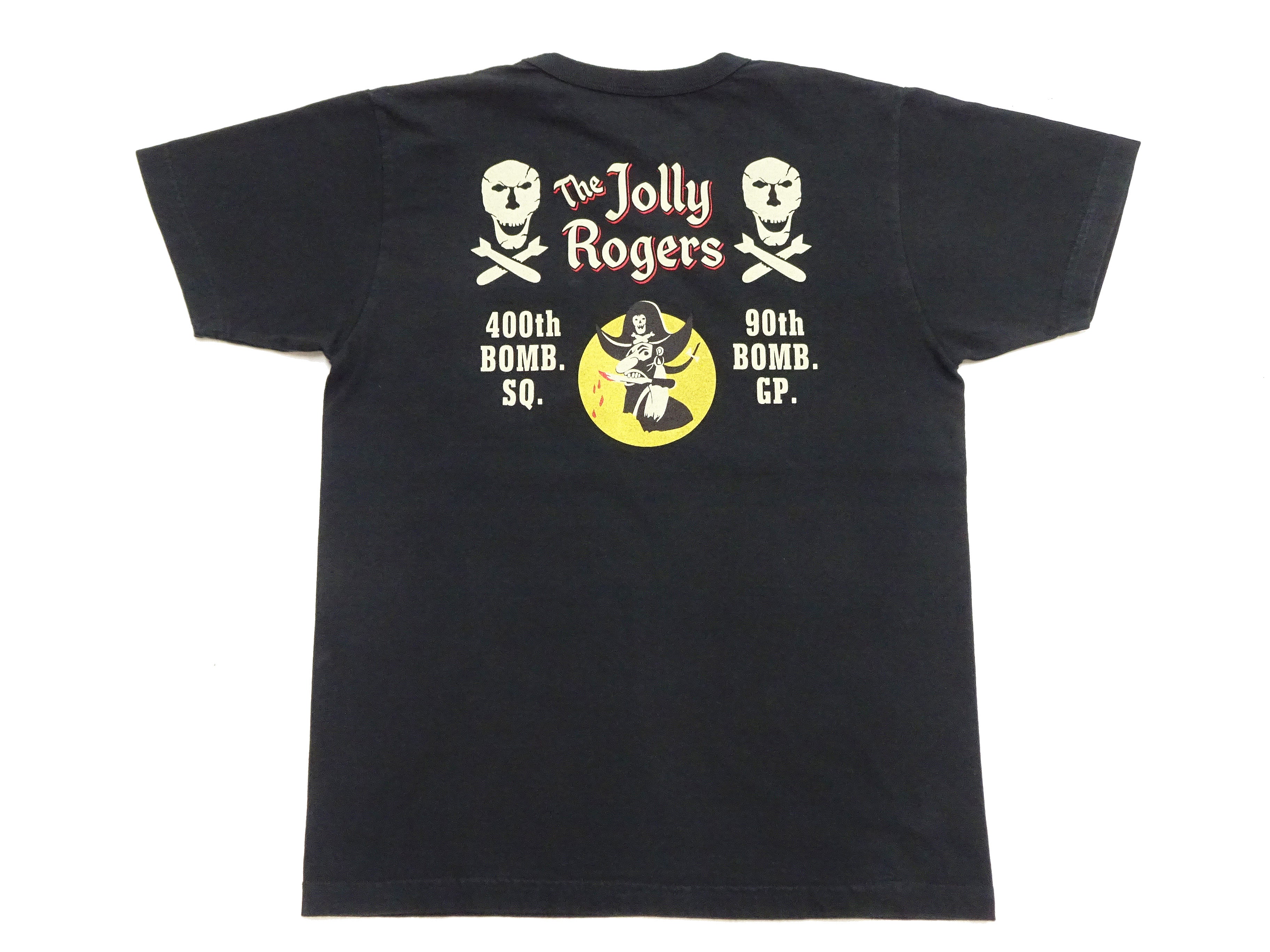 Buzz Rickson Men's Short Sleeve Loopwheeled Graphic Pocket T-Shirt - Jolly Rogers Military-Inspired Print - Made in USA (BR79711 119 Black) - Image 6