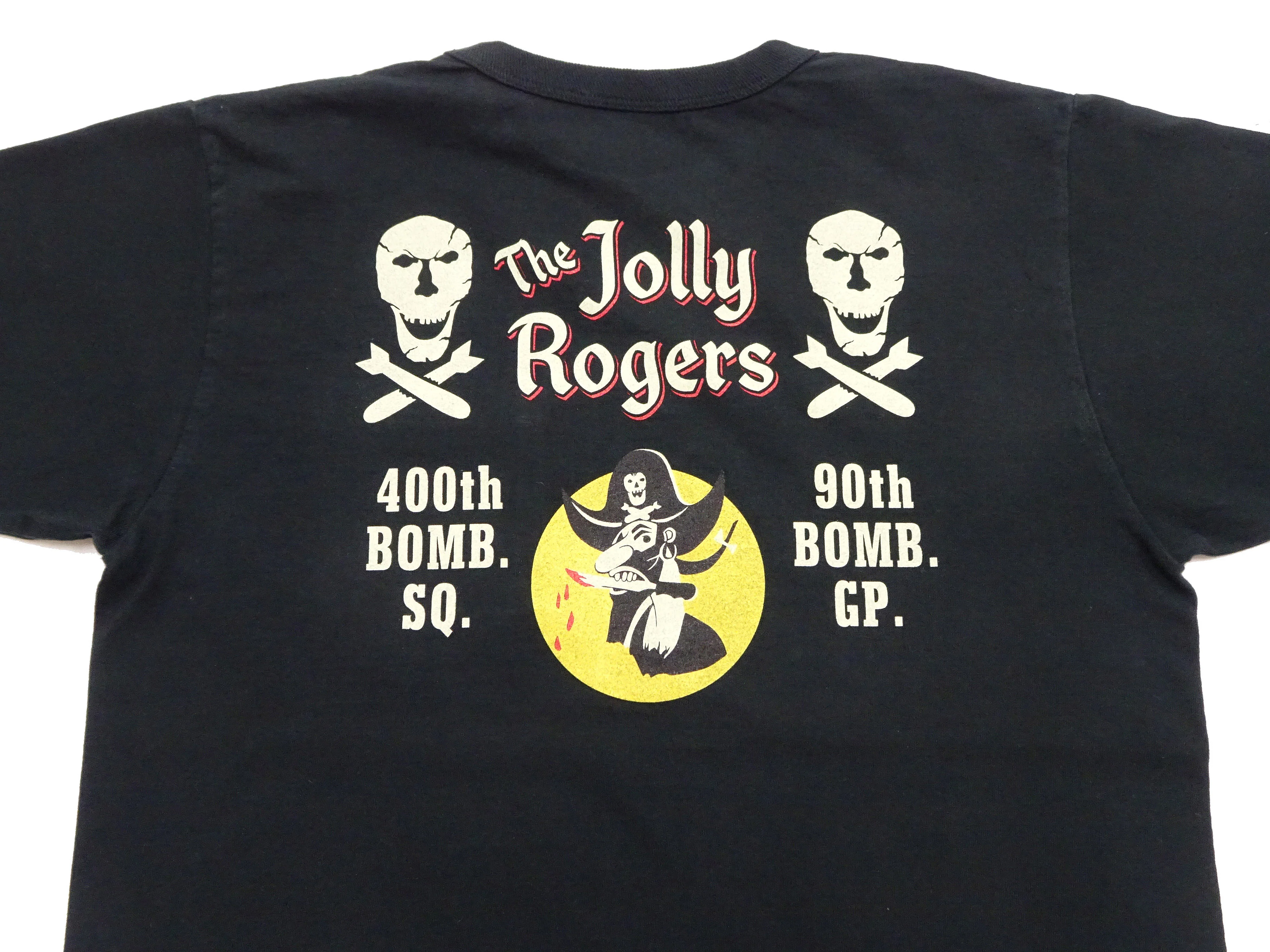 Buzz Rickson Men's Short Sleeve Loopwheeled Graphic Pocket T-Shirt - Jolly Rogers Military-Inspired Print - Made in USA (BR79711 119 Black) - Image 7