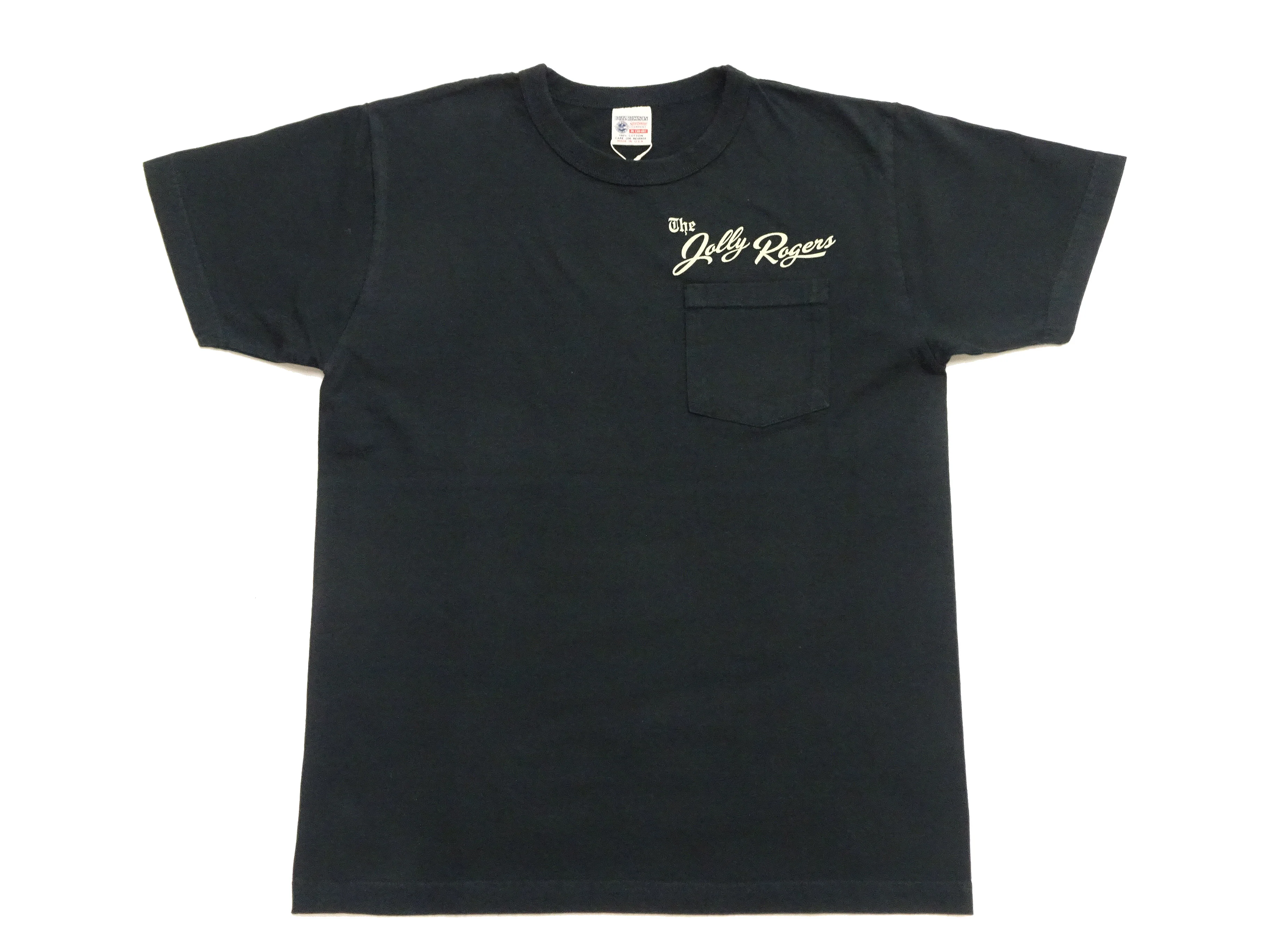 Buzz Rickson Men's Short Sleeve Loopwheeled Graphic Pocket T-Shirt - Jolly Rogers Military-Inspired Print - Made in USA (BR79711 119 Black) - Image 8