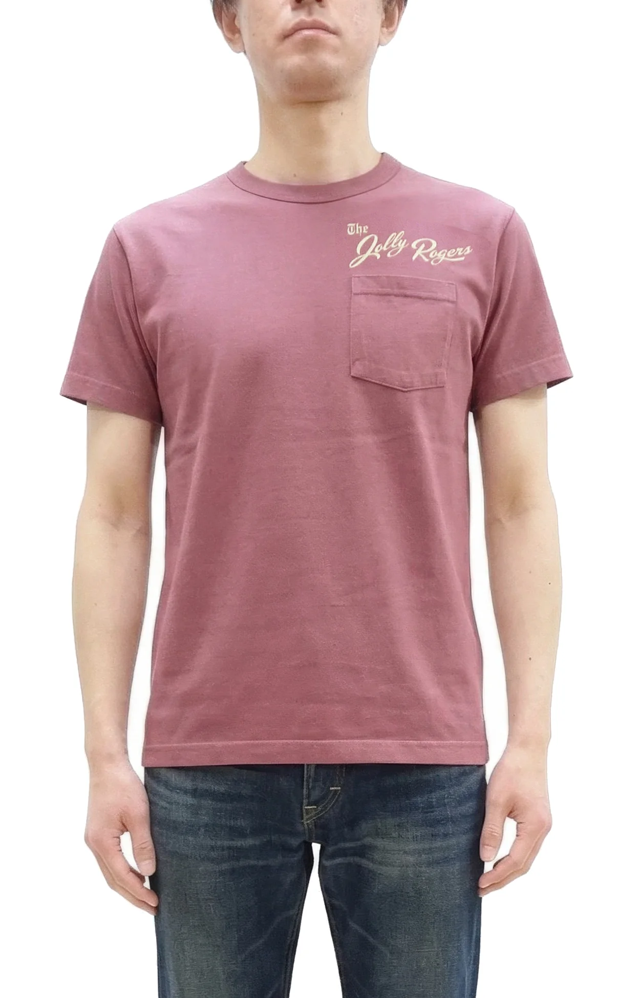 Buzz Rickson Men's Short Sleeve Loopwheeled Graphic Pocket T-Shirt - Jolly Rogers Military-Inspired Print - Made in USA (BR79711 170 Wine) - Image 4