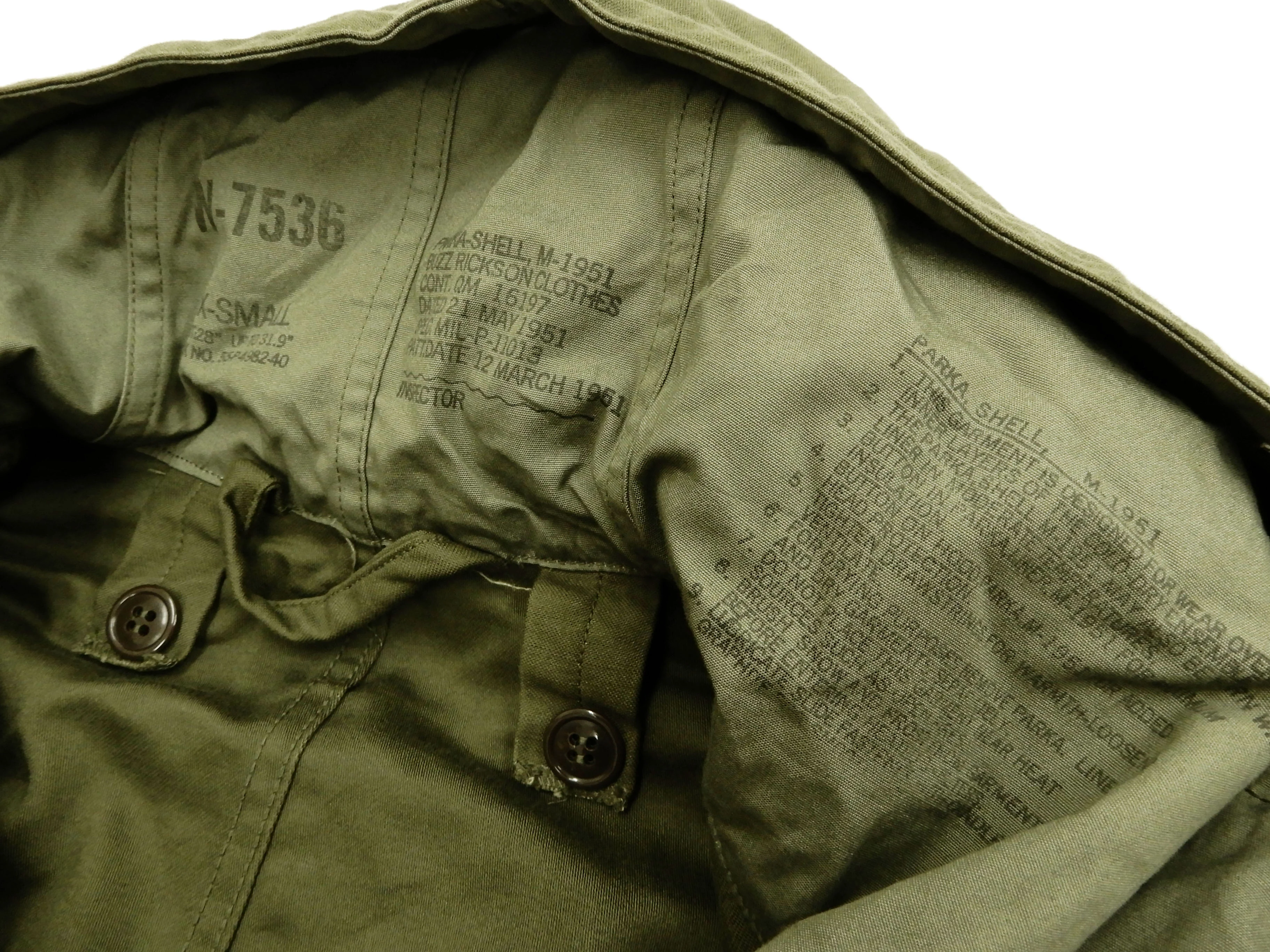 Buzz Rickson Parka Men's U.S. Army M-51 Fishtail Parka Military Coat Jacket BR12266 Olive Drab - Image 10