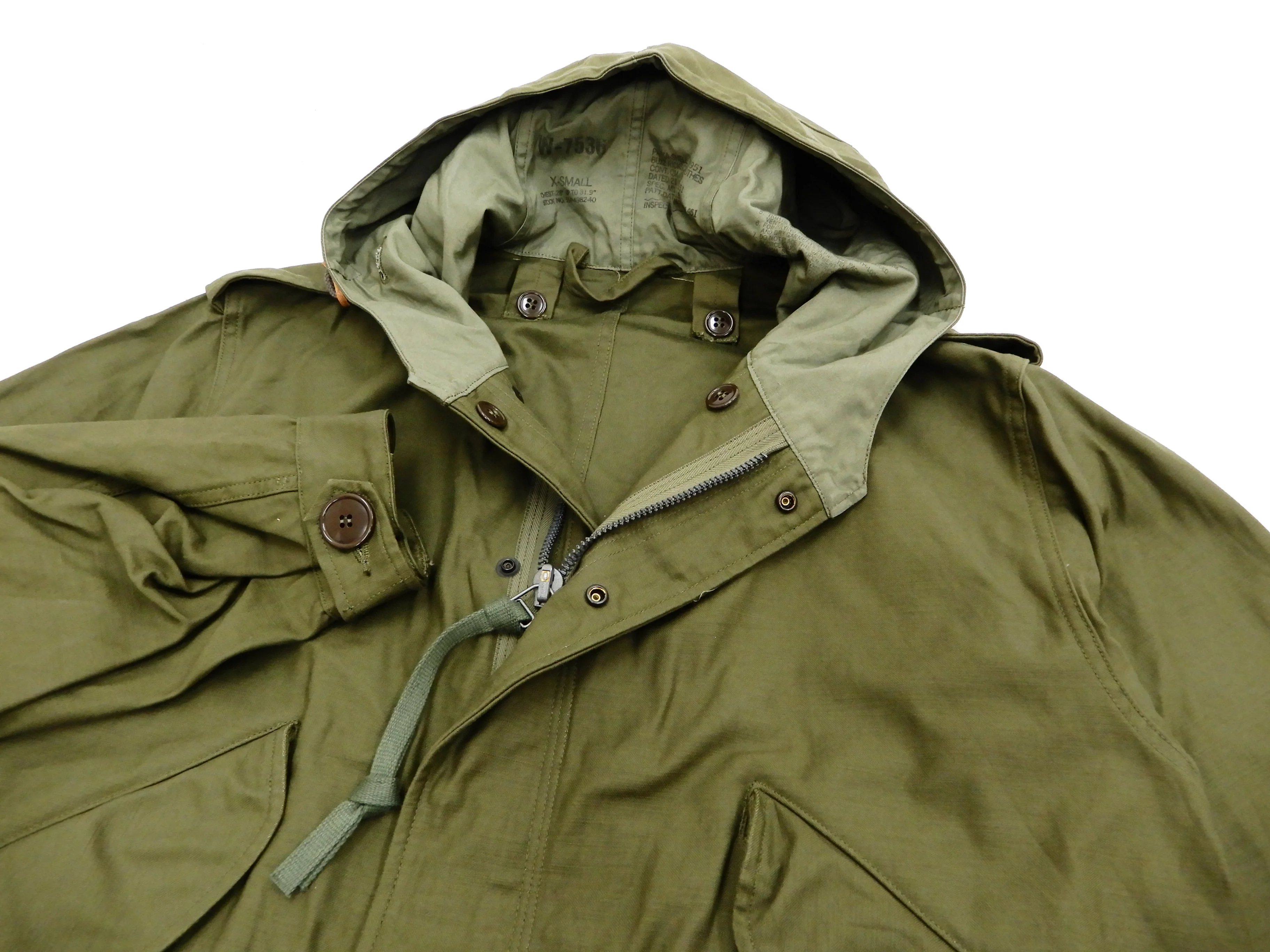 Buzz Rickson Parka Men's U.S. Army M-51 Fishtail Parka Military Coat Jacket BR12266 Olive Drab - Image 9