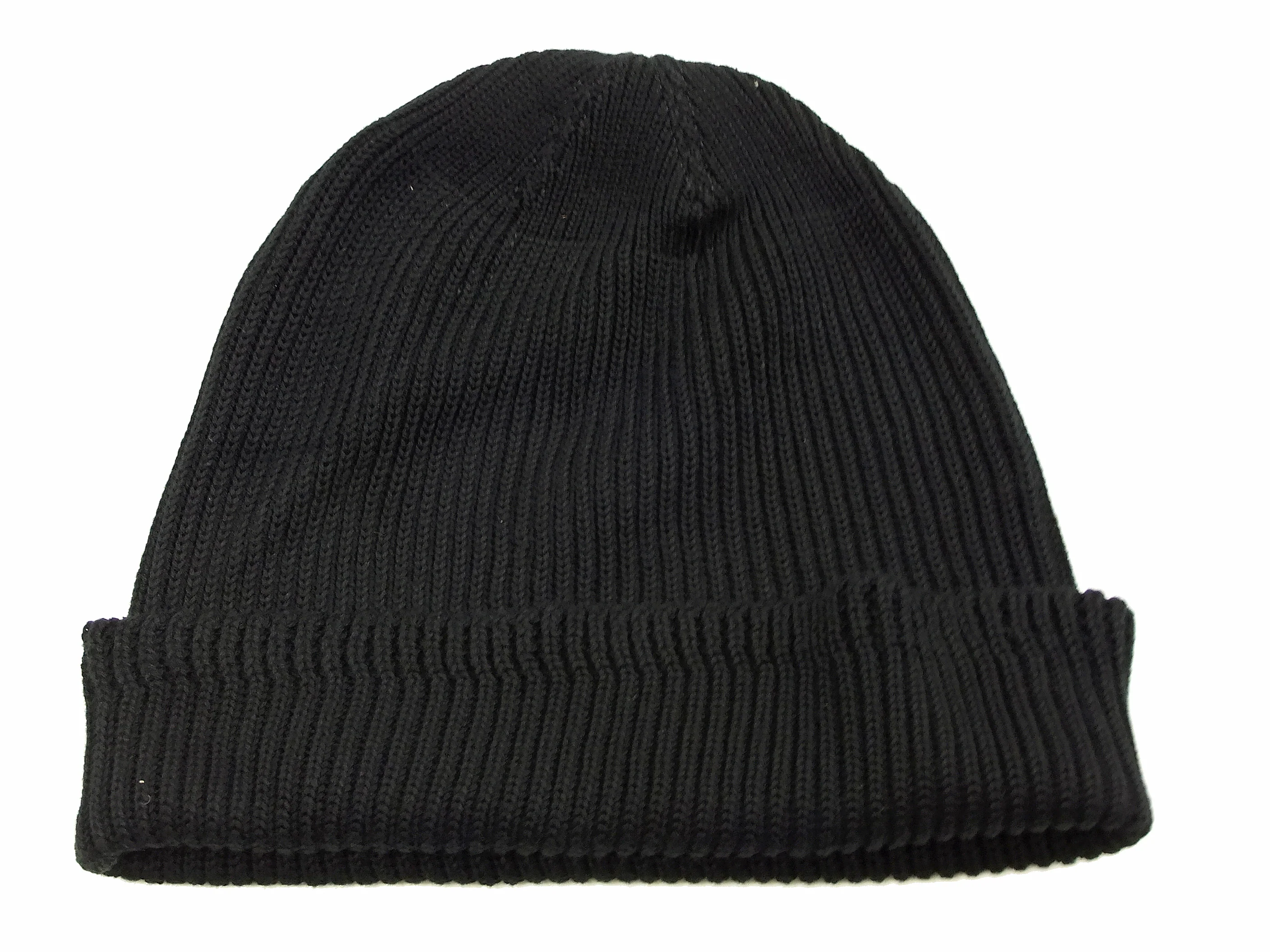 Buzz Rickson Watch Cap Men's Cotton Knit Hat WWII US military style beanie BR02186 Black - Image 3