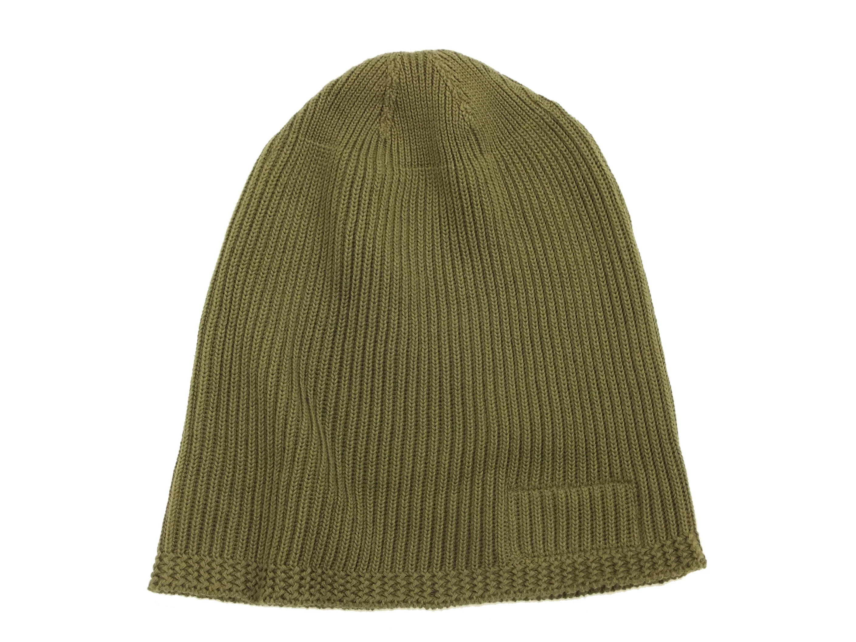 Buzz Rickson Men's Watch Cap Cotton Knit Military Style Hat BR02186 Olive Green - Image 4