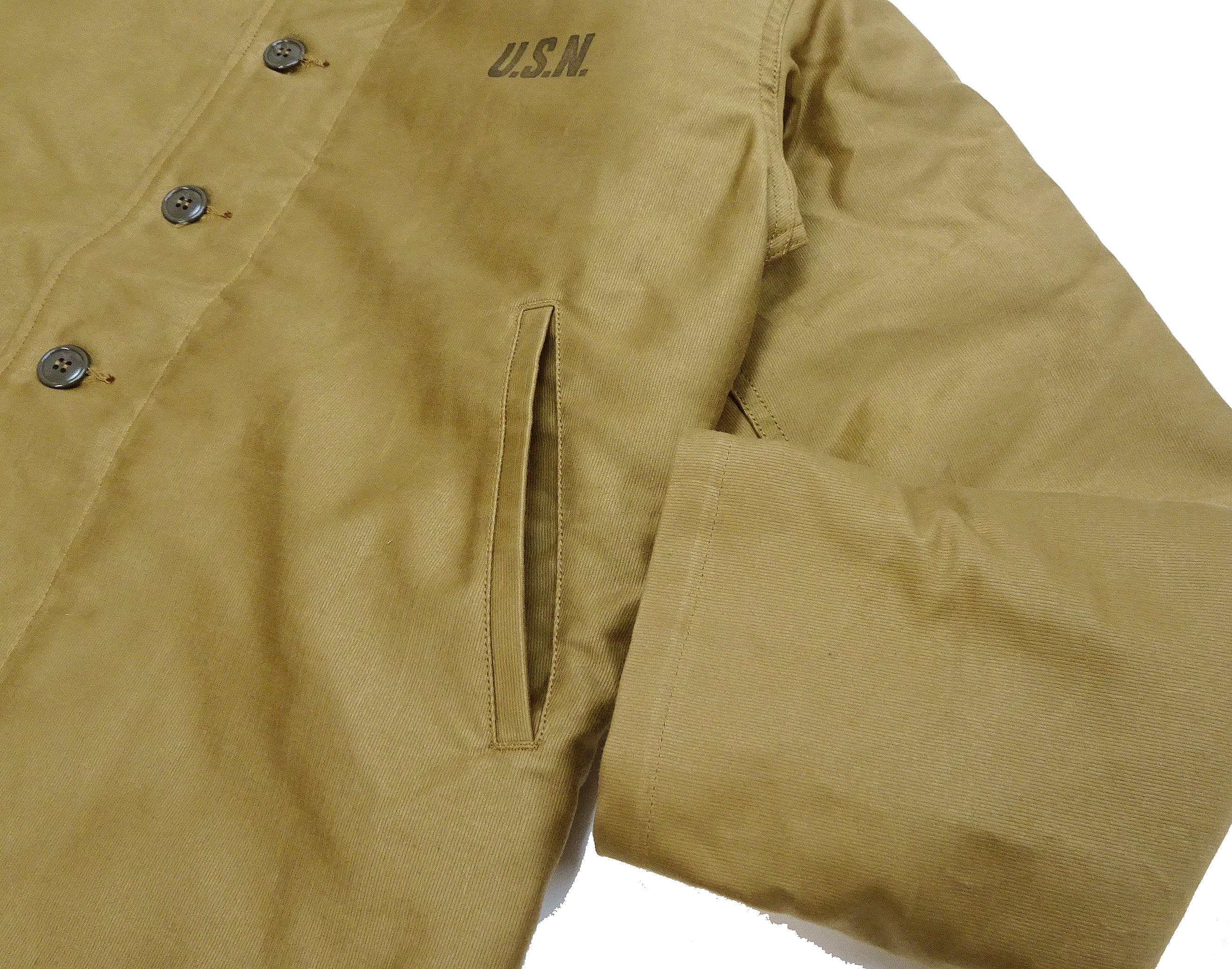 Buzz Rickson N-1 Deck Jacket DEMOTEX-ED Men's Reproduction of US Navy N1 Khaki BR15345 - Image 9