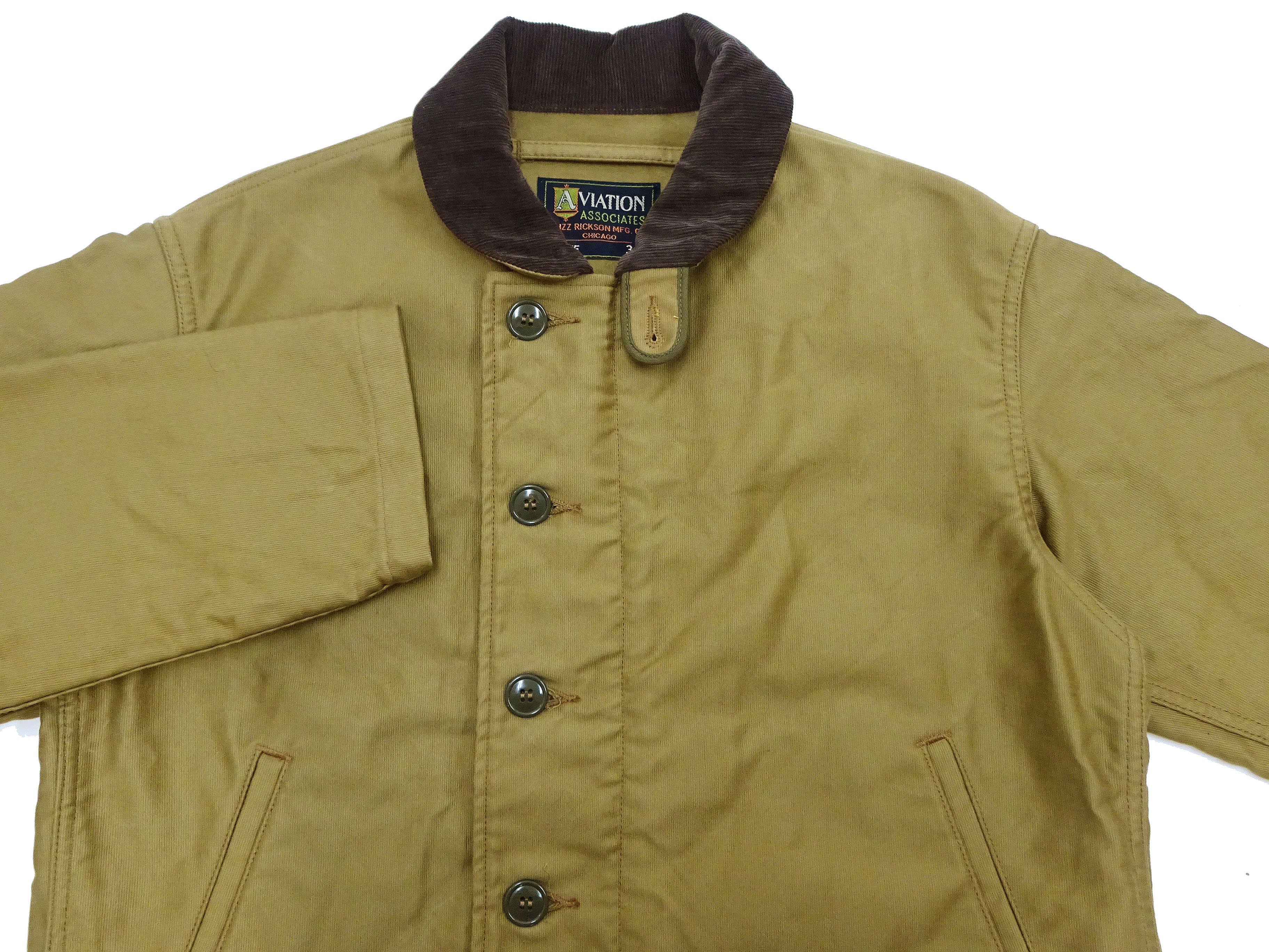 Buzz Rickson N-1 Deck Jacket Men's Casual Lightweight Modified Version of US Navy N1 Khaki (Unlined) BR15346 - Image 8