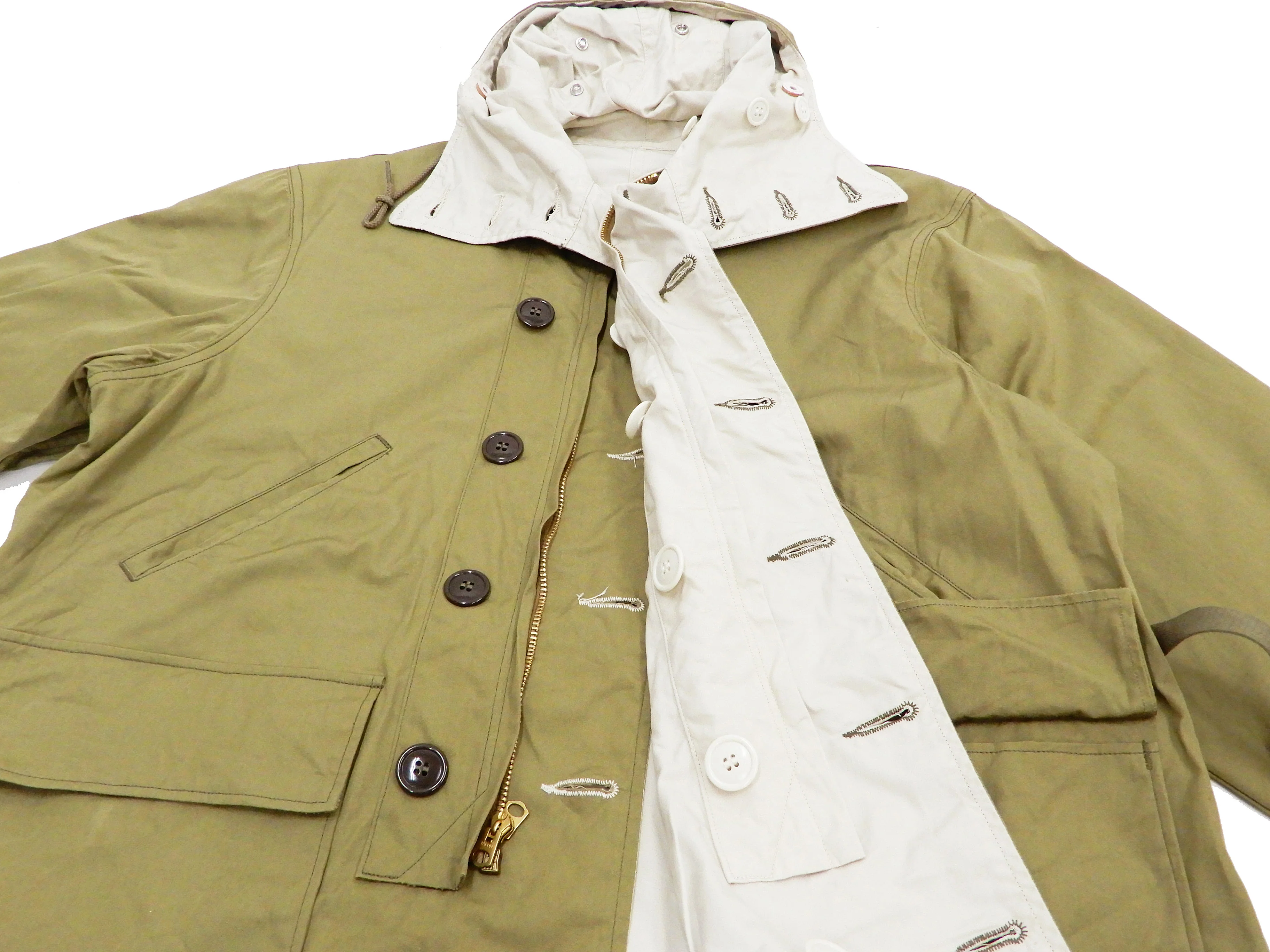 Buzz Rickson Parka Men's WW2 US Army M-42 Military hooded Long Overcoat BR14866 Olive Drab - Image 12