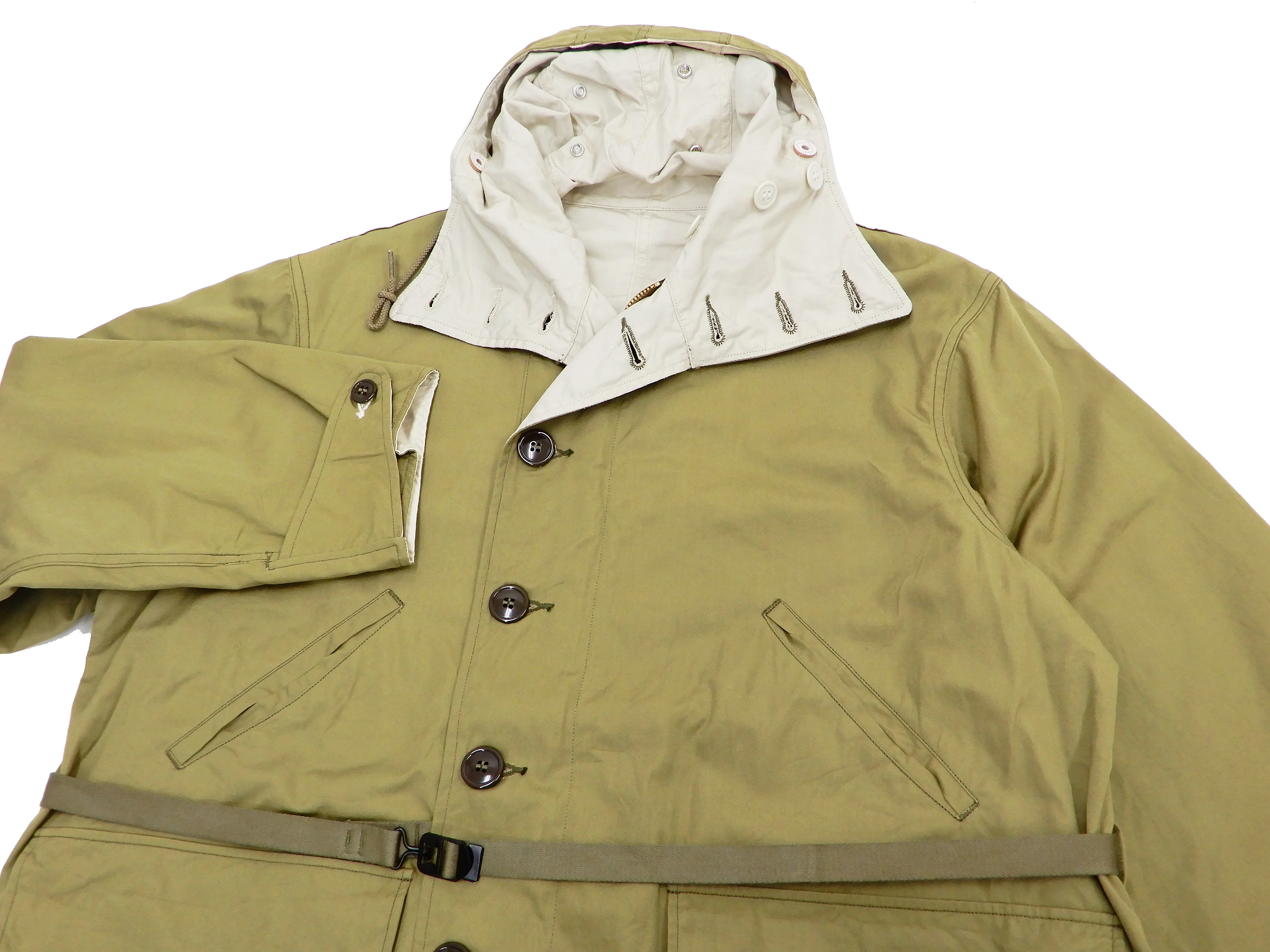 Buzz Rickson Parka Men's WW2 US Army M-42 Military hooded Long Overcoat BR14866 Olive Drab - Image 8