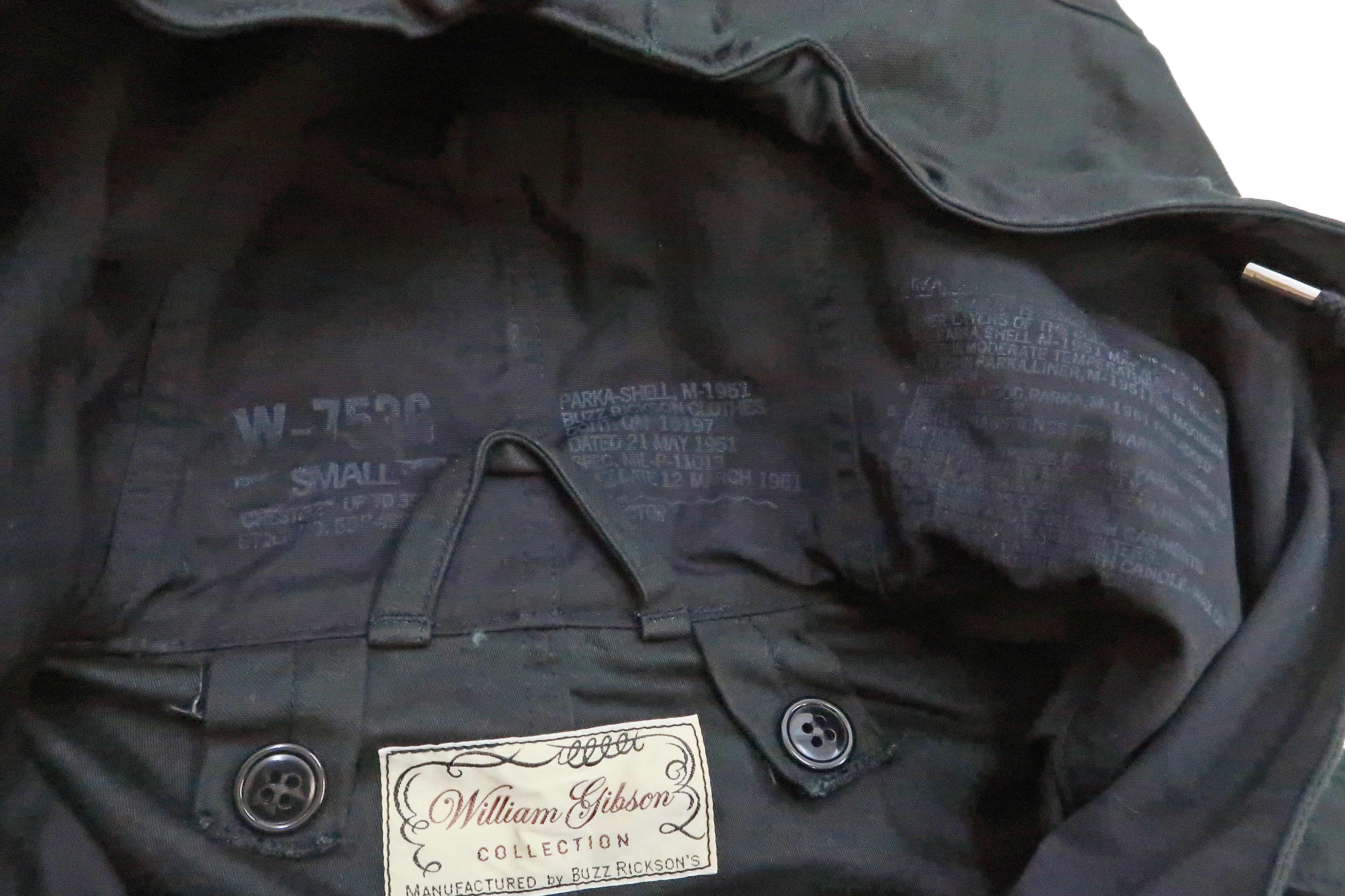 Buzz Rickson Parka William Gibson Black US Army M-51 Fishtail Parka Men's Military Coat Jacket BR14969 - Image 9