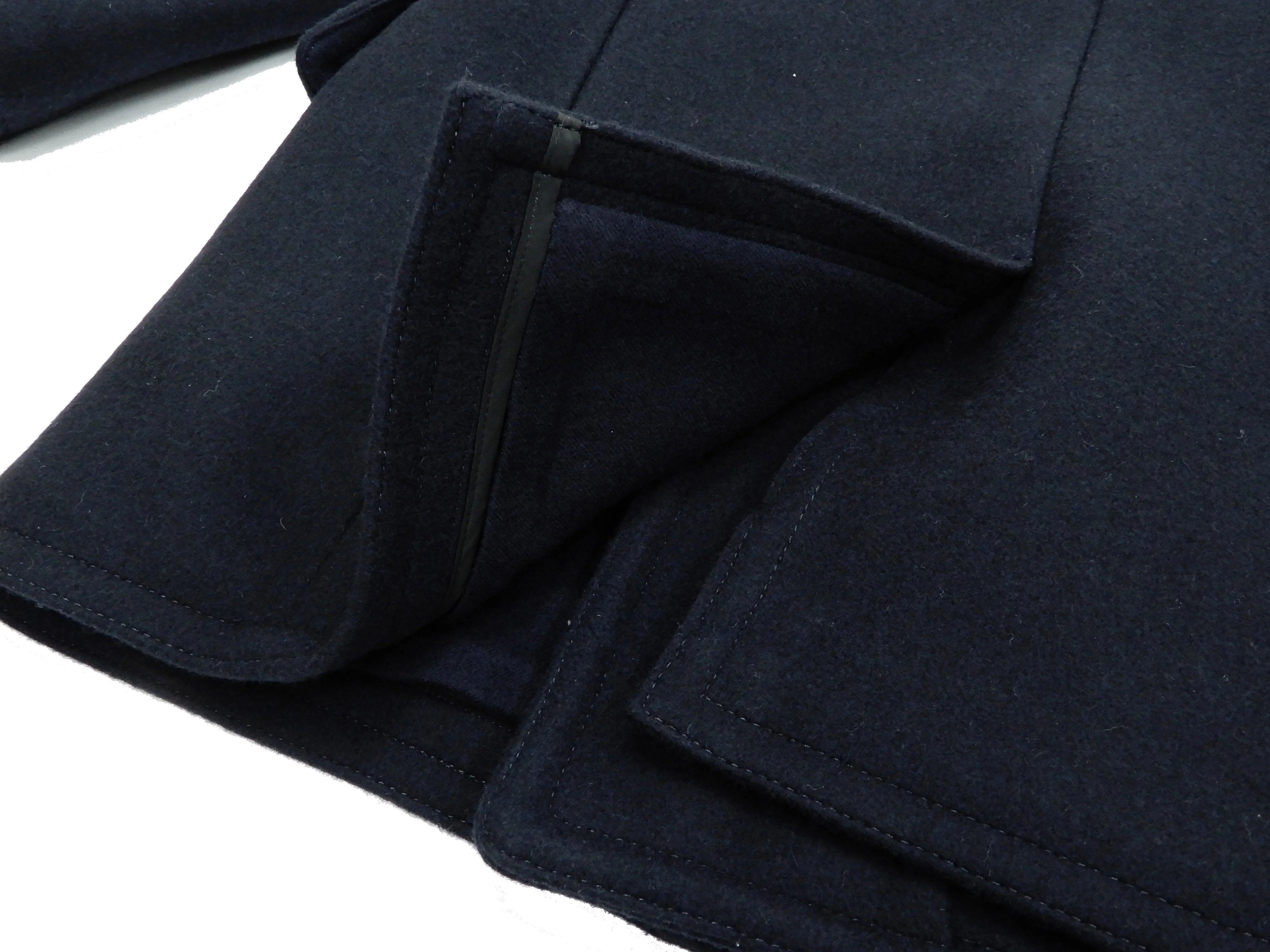 Buzz Rickson Pea Coat Men's U.S. Navy Wool Above-knee length Peacoat BR14146 Navy-Blue - Image 13