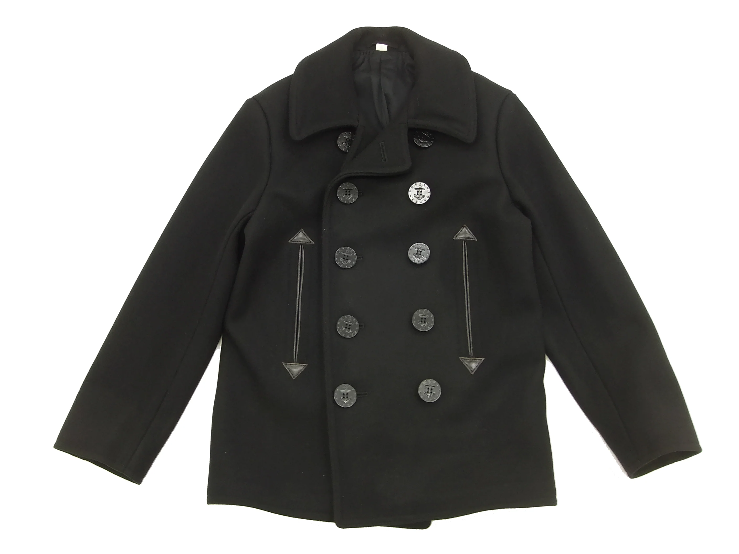Buzz Rickson Pea Coat William Gibson Men's Wool Overcoat Peacoat BR12394 Black - Image 4