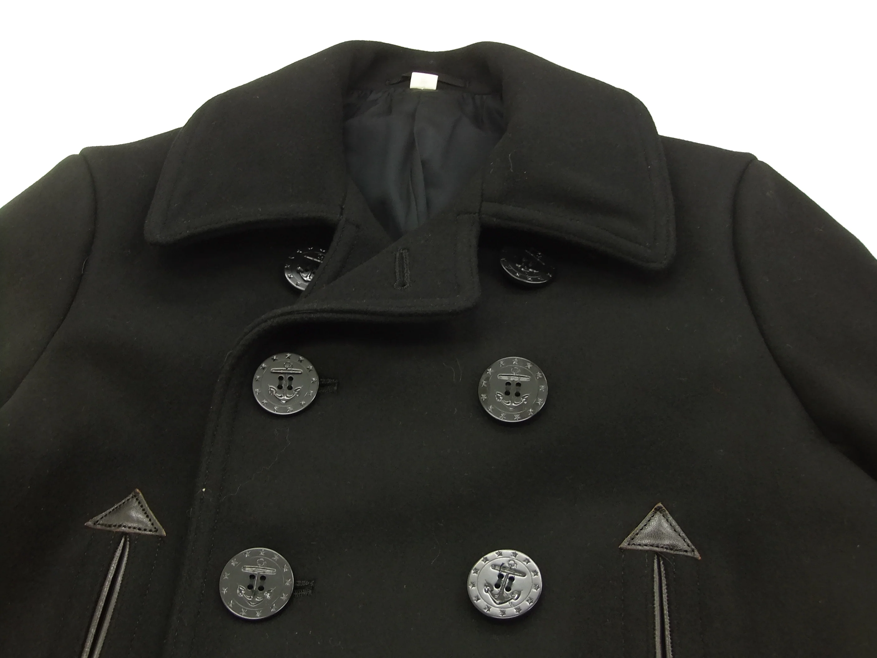 Buzz Rickson Pea Coat William Gibson Men's Wool Overcoat Peacoat BR12394 Black - Image 5