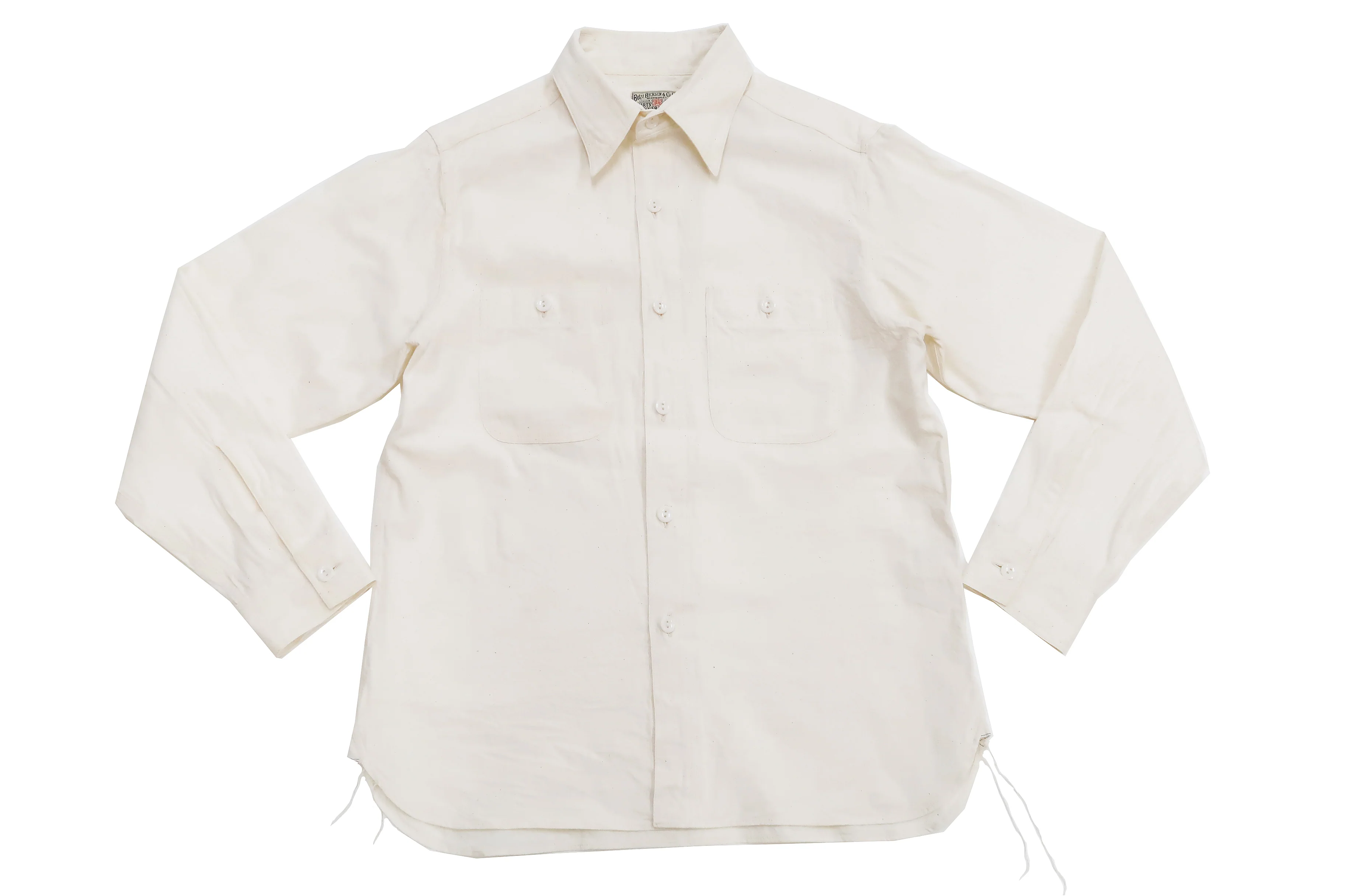 Buzz Rickson Plain Long Sleeve Shirt Modified version of US Navy Chambray Work Shirt BR25996 Off-White - Image 6