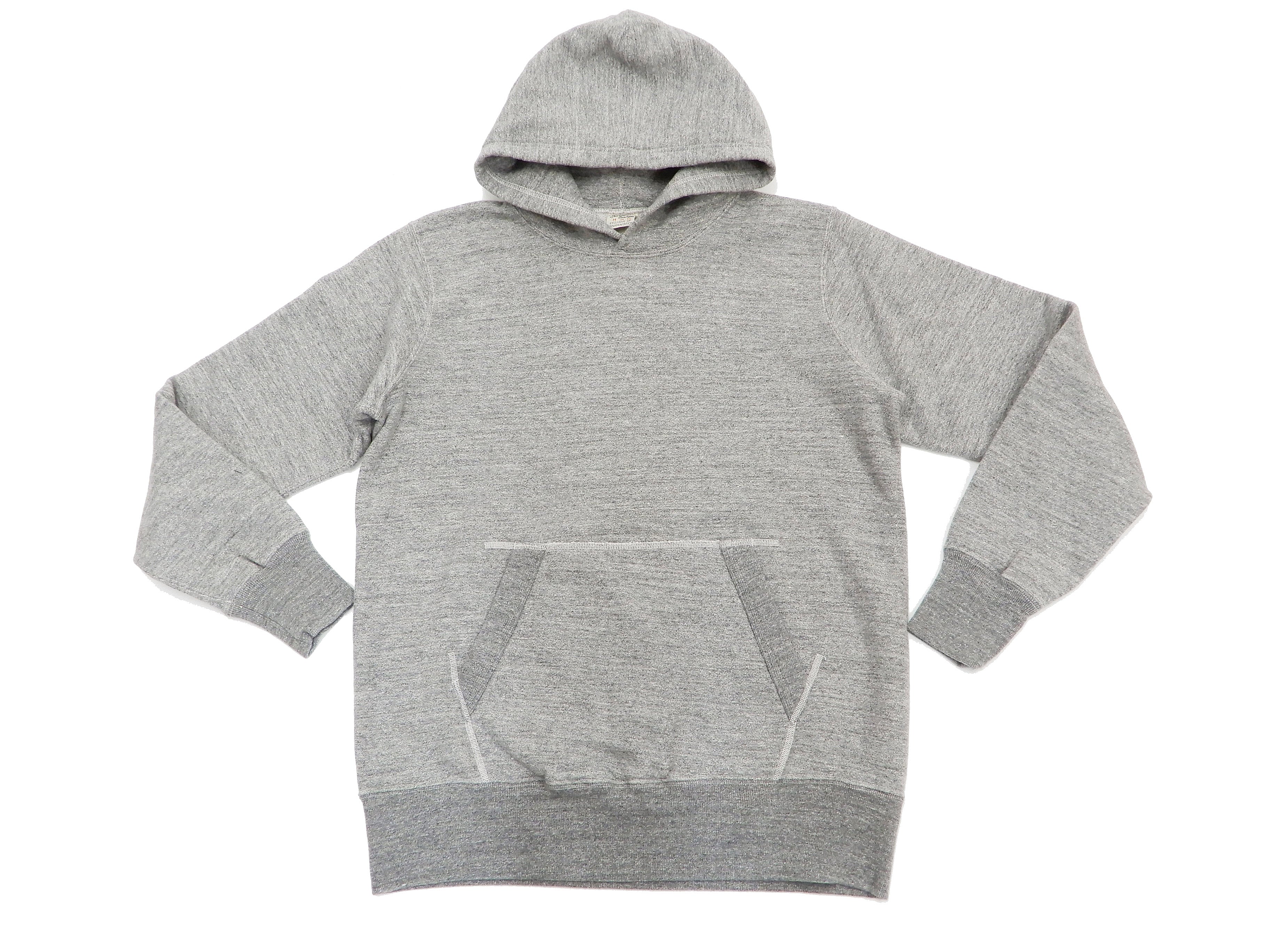 Buzz Rickson Plain Pullover Hoodie Men's Loop-wheeled Vintage Style Hooded Sweatshirt BR68914 113-Heather-Gray - Image 5