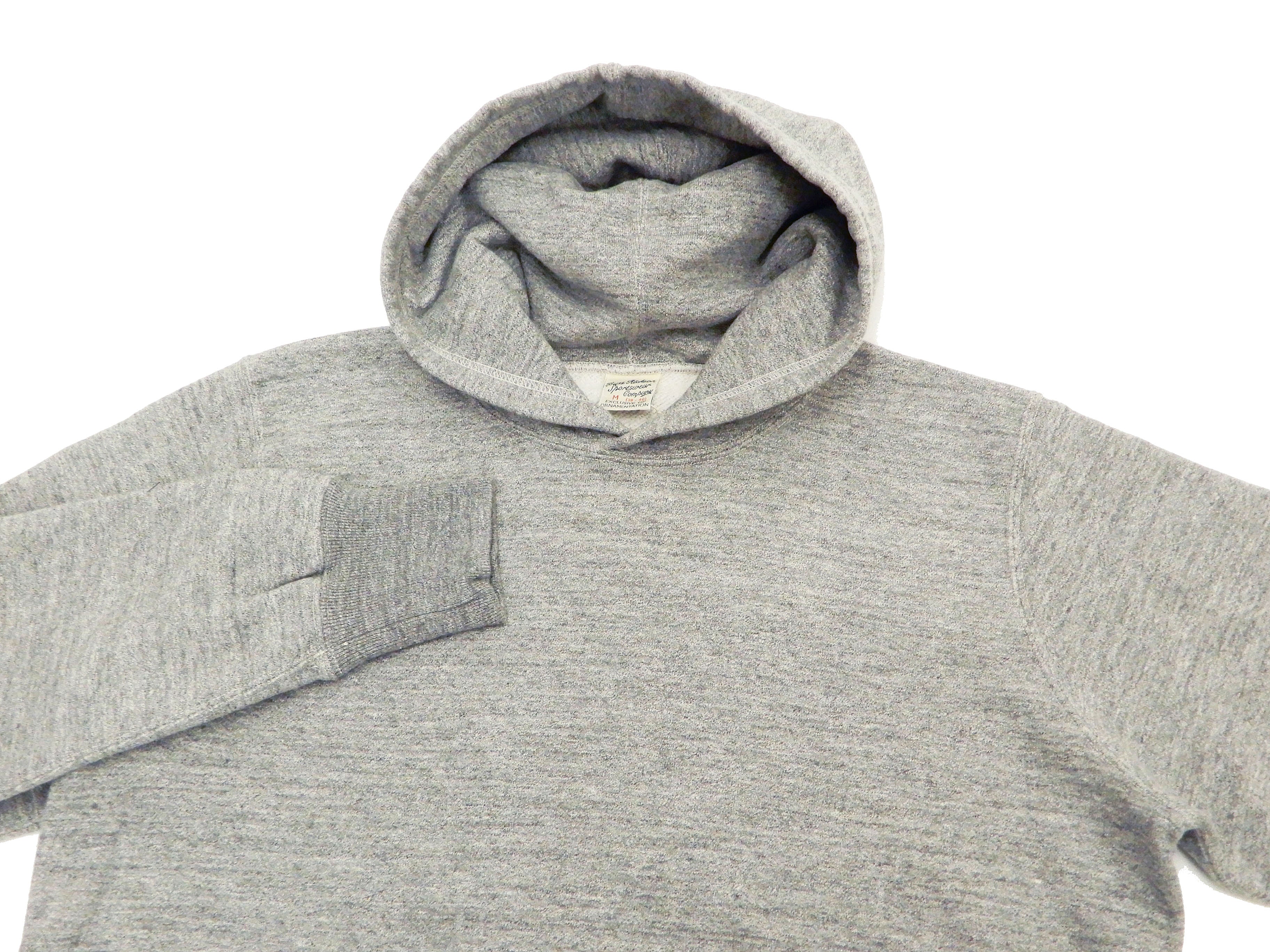 Buzz Rickson Plain Pullover Hoodie Men's Loop-wheeled Vintage Style Hooded Sweatshirt BR68914 113-Heather-Gray - Image 6