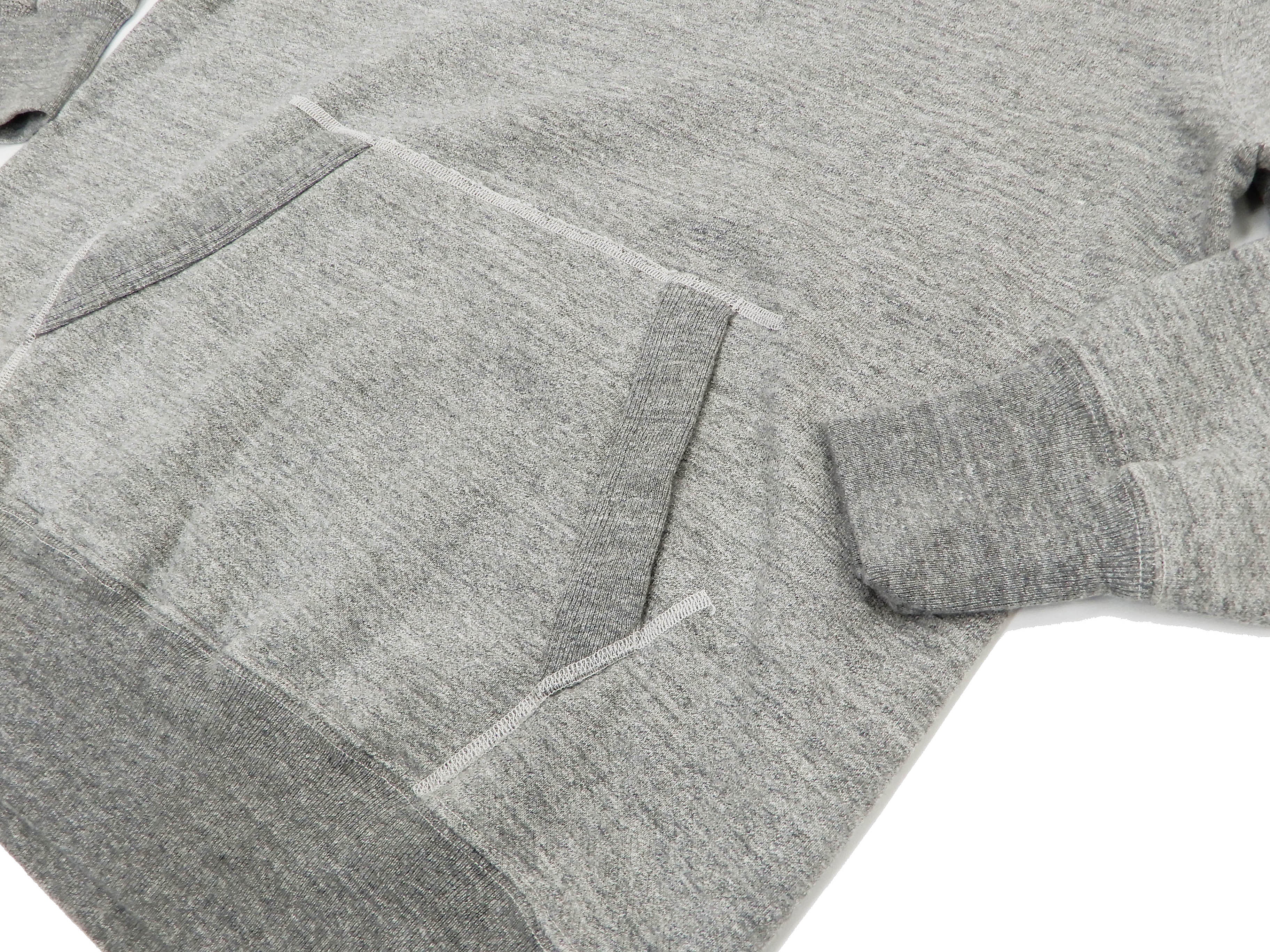 Buzz Rickson Plain Pullover Hoodie Men's Loop-wheeled Vintage Style Hooded Sweatshirt BR68914 113-Heather-Gray - Image 7