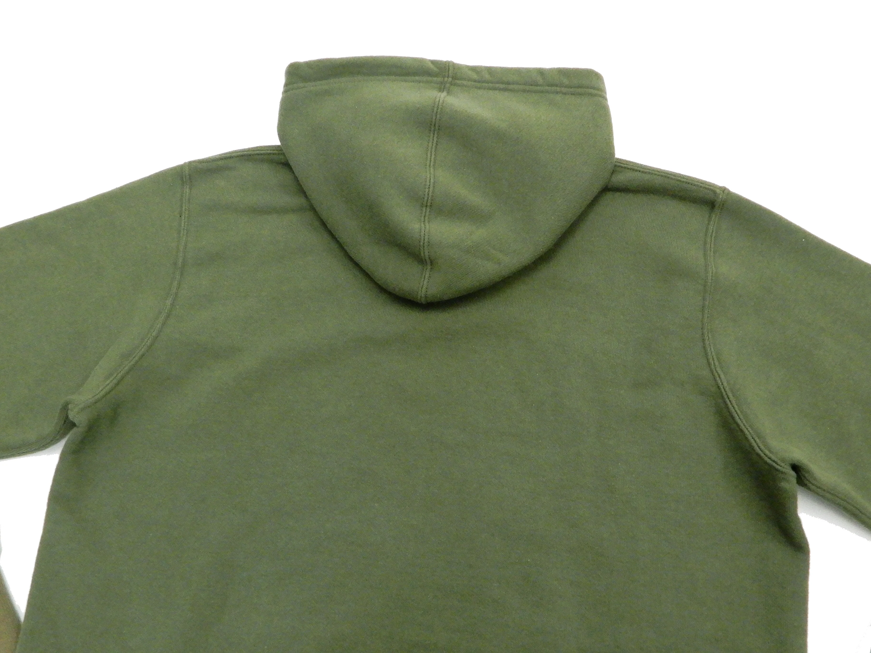 Buzz Rickson Plain Pullover Hoodie Men's Loop-wheeled Vintage Style Hooded Sweatshirt BR68914 149-Faded-Olive - Image 12