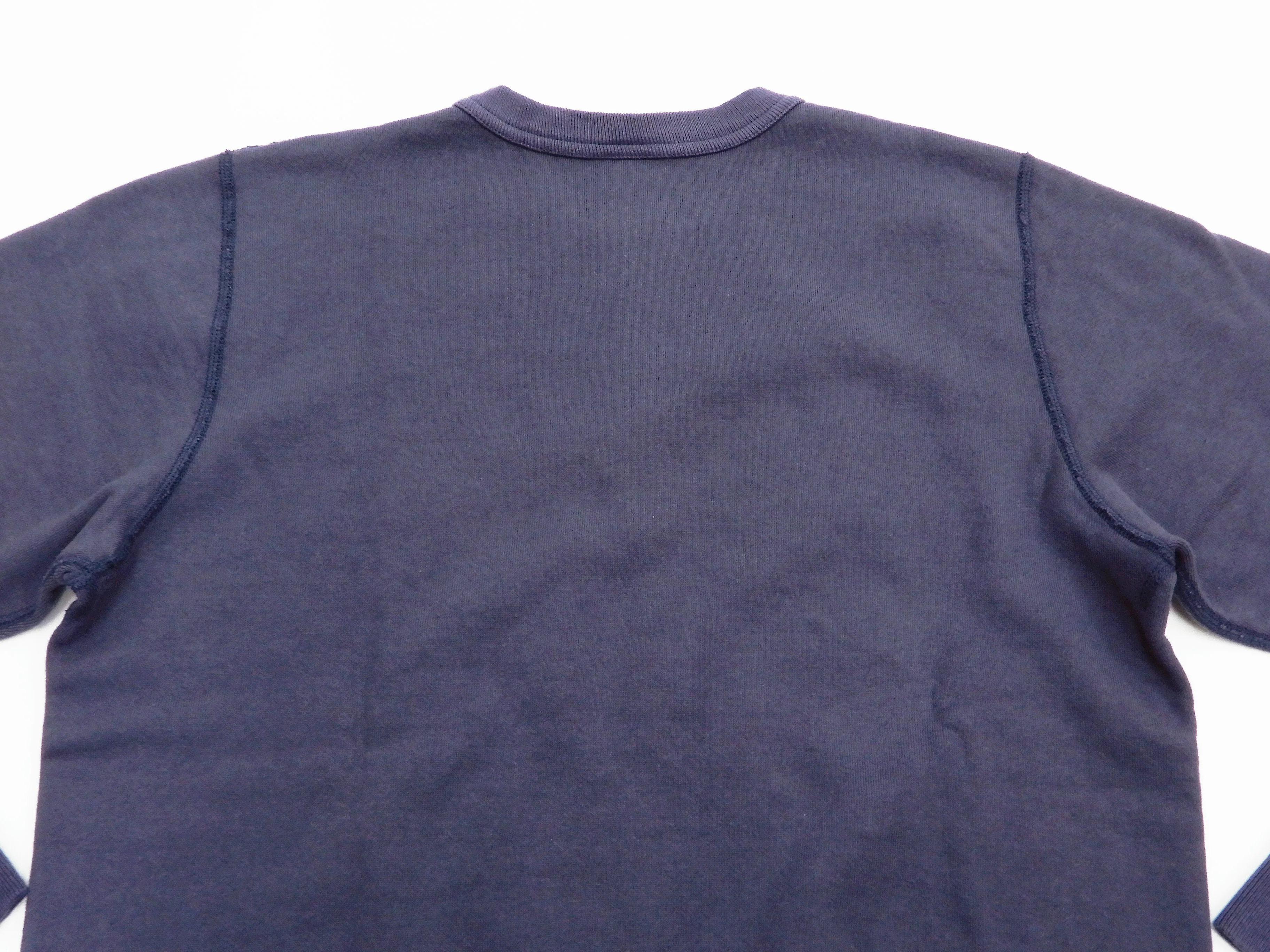 Buzz Rickson Plain Sweatshirt Men's Loop-wheeled Vintage Style BR65622 Faded-Navy-Blue - Image 10