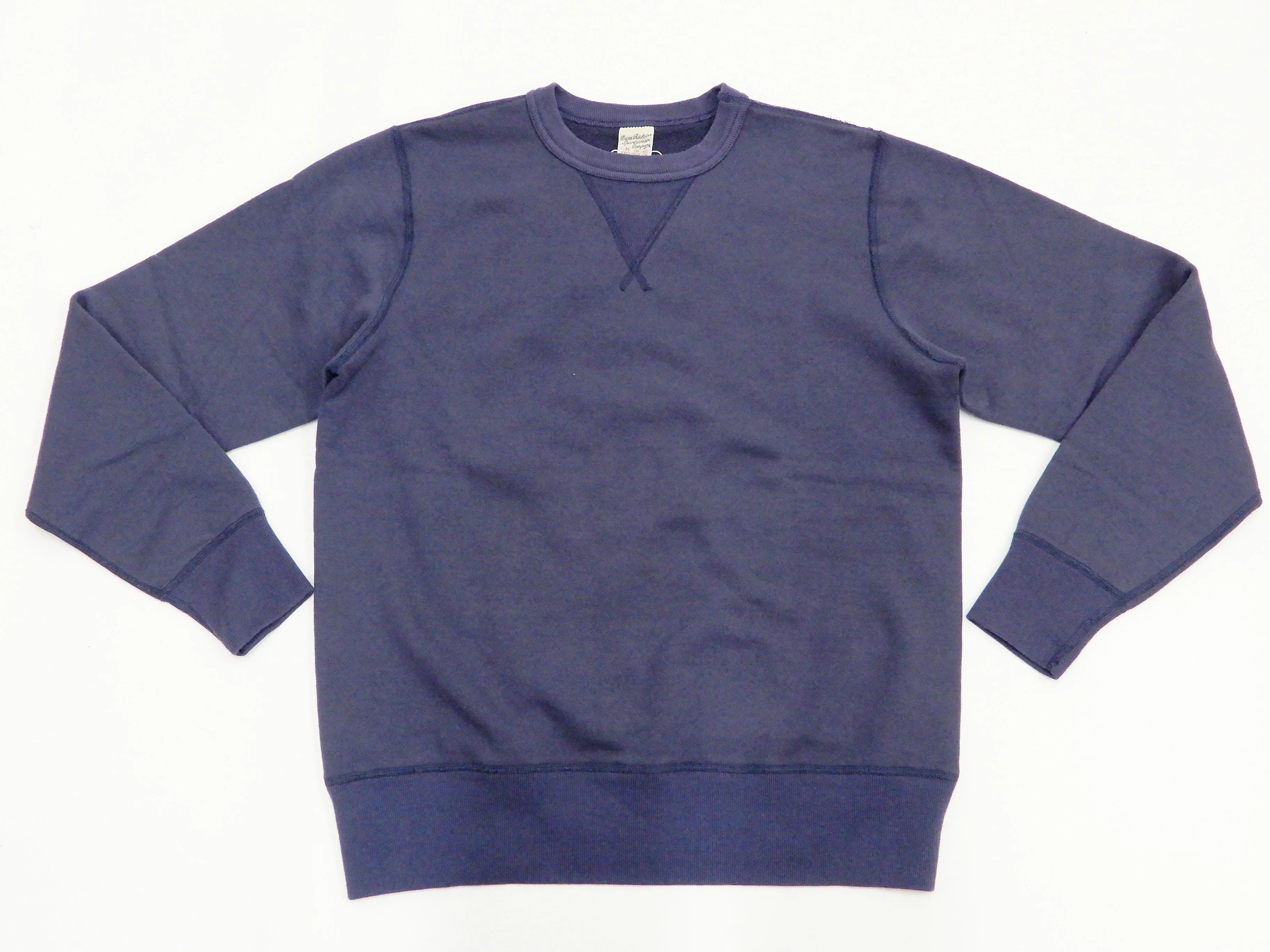 Buzz Rickson Plain Sweatshirt Men's Loop-wheeled Vintage Style BR65622 Faded-Navy-Blue - Image 5