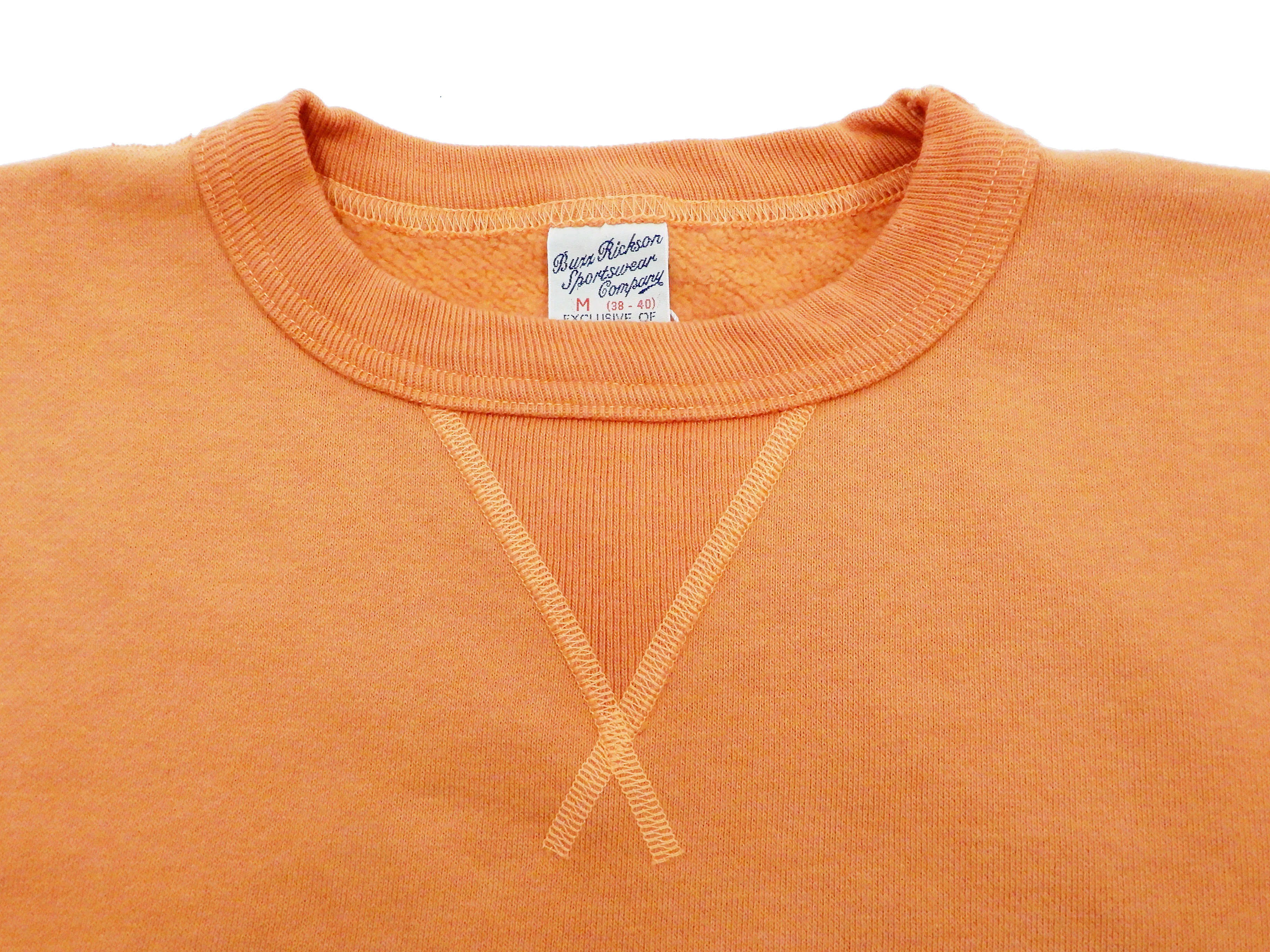 Buzz Rickson Plain Sweatshirt Men's Loop-wheeled Vintage Style BR65622 Faded-Orange - Image 7