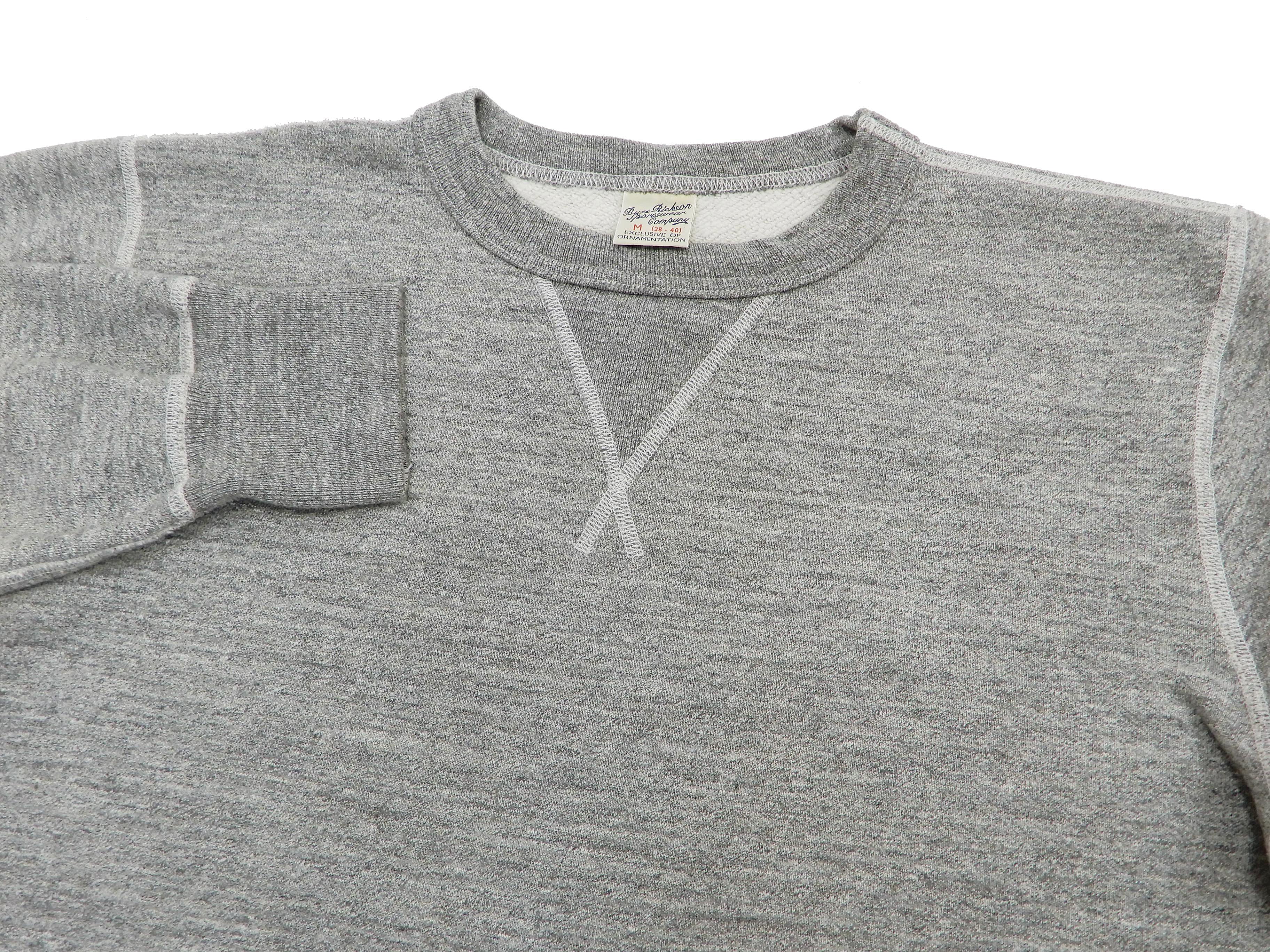 Buzz Rickson Plain Sweatshirt Men's Loop-wheeled Vintage Style BR65622 Heather-Gray - Image 6
