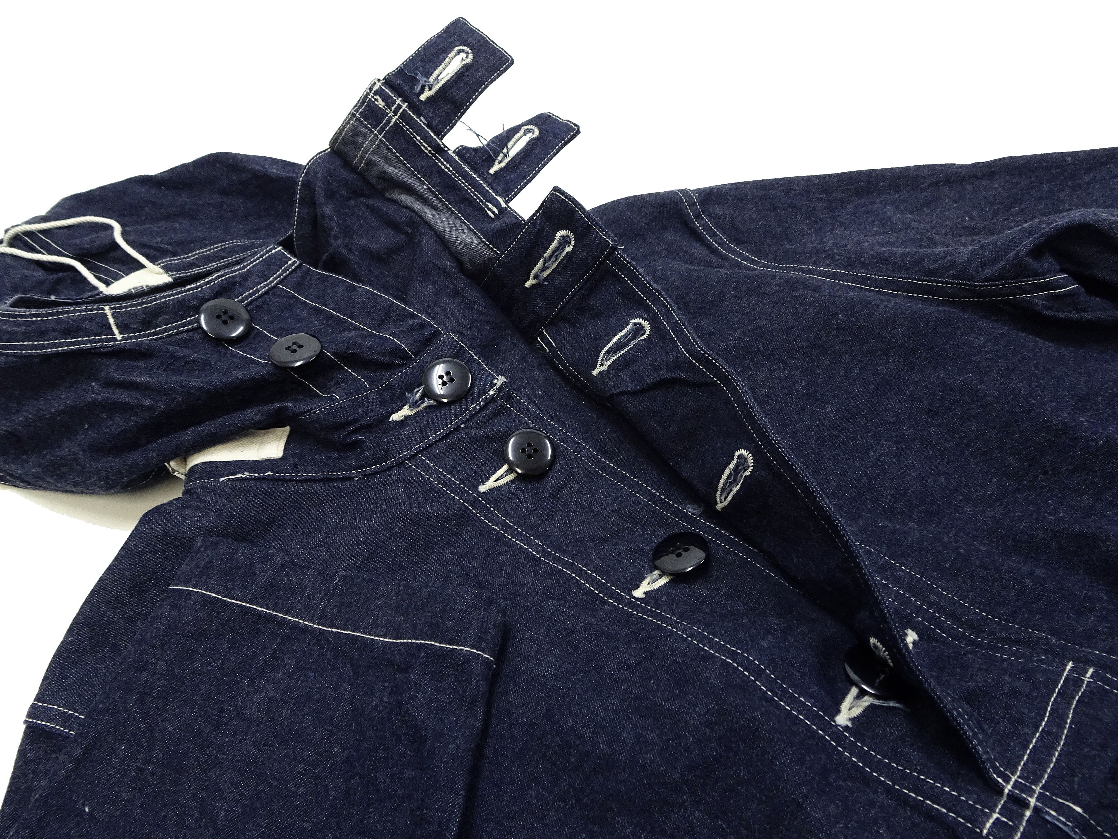 Buzz Rickson U.S. Navy Denim Gas Protective Parka - WWII Denim Anti-Gas Parka (Gunner Smock Jacket) BR11703 One-Wash - Image 10