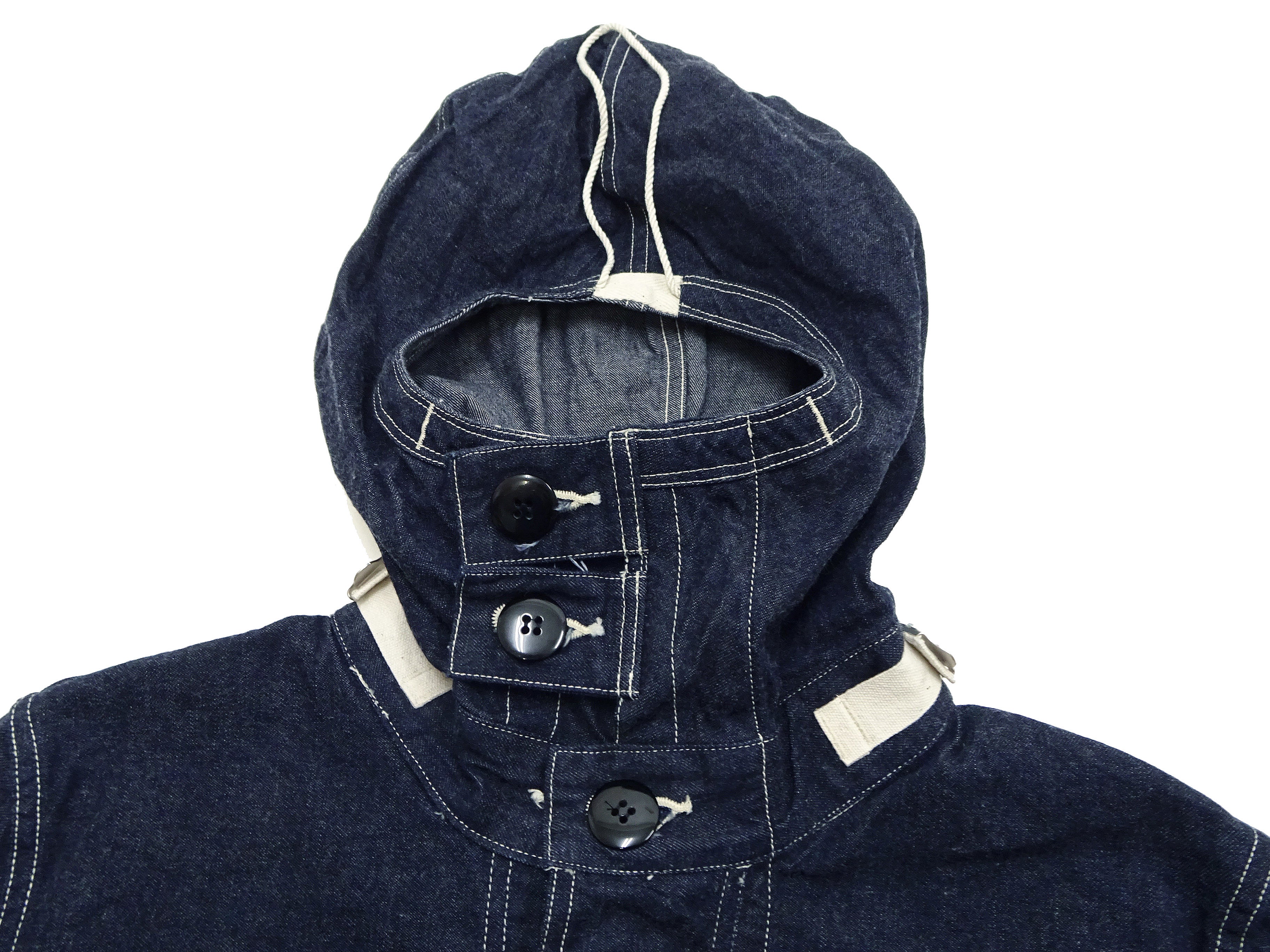 Buzz Rickson U.S. Navy Denim Gas Protective Parka - WWII Denim Anti-Gas Parka (Gunner Smock Jacket) BR11703 One-Wash - Image 12