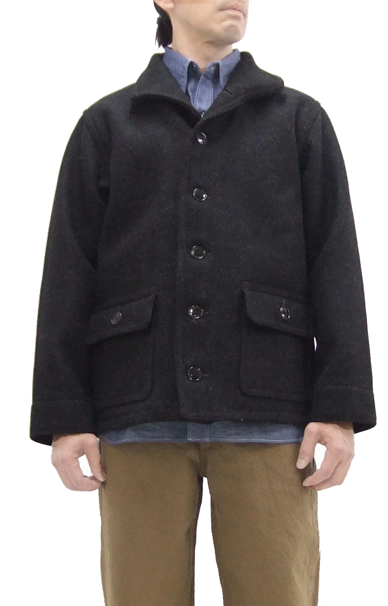 Buzz Rickson Submariner Coat - Men's U.S. Navy Submarine Wool Jacket Reproduction BR15764 Charcoal - Image 4