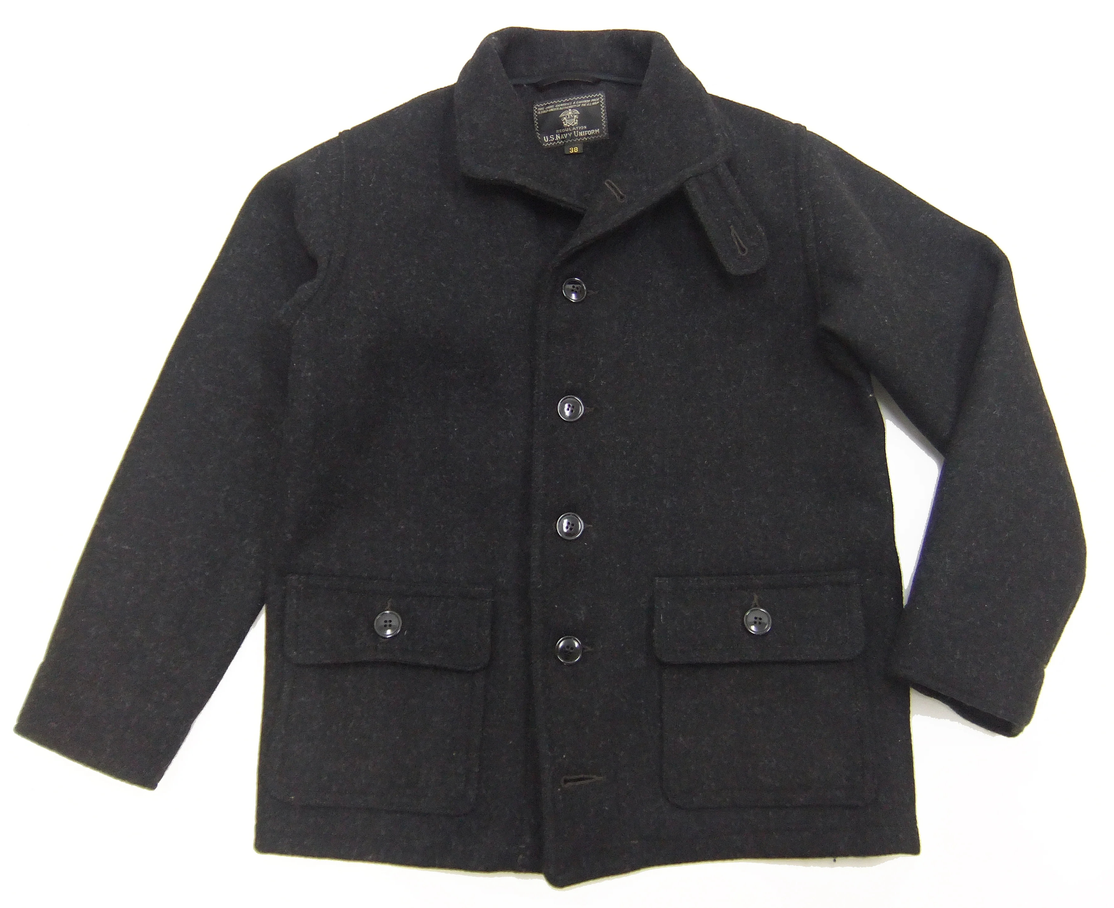 Buzz Rickson Submariner Coat - Men's U.S. Navy Submarine Wool Jacket Reproduction BR15764 Charcoal - Image 7