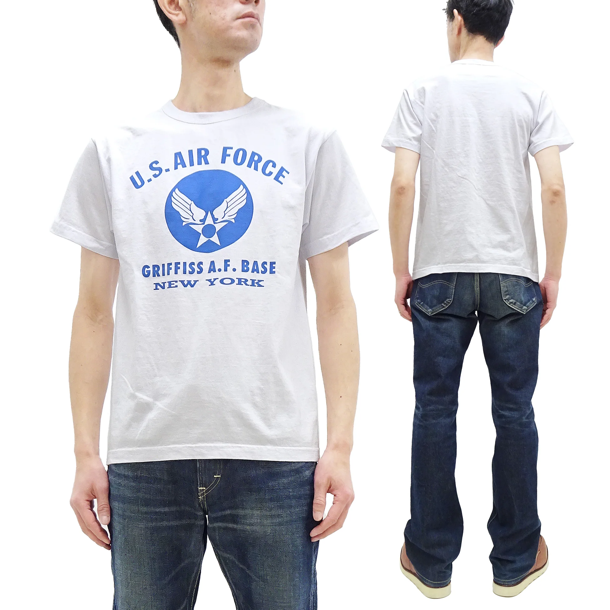 Buzz Rickson T-shirt Men's Griffiss Air Force Base Military Graphic Short Sleeve Loopwheeled Tee BR79343 101 White - Image 5