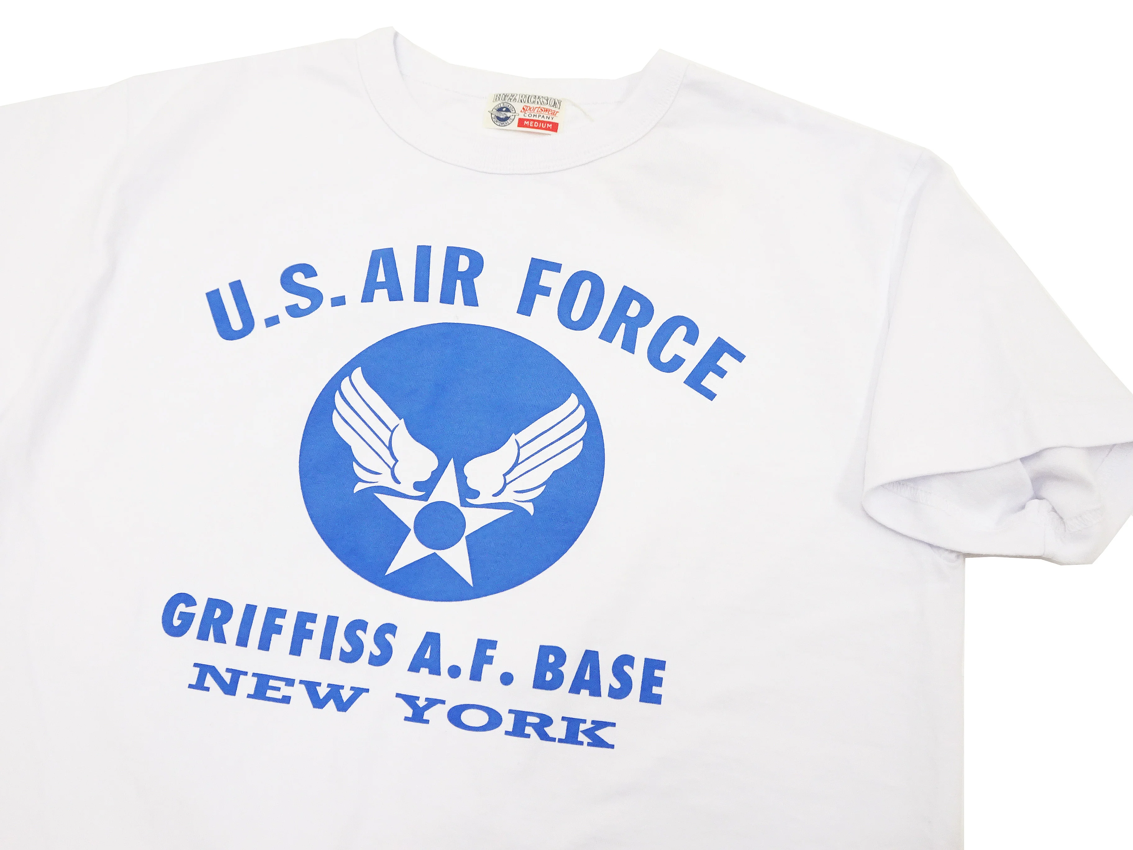 Buzz Rickson T-shirt Men's Griffiss Air Force Base Military Graphic Short Sleeve Loopwheeled Tee BR79343 101 White - Image 7