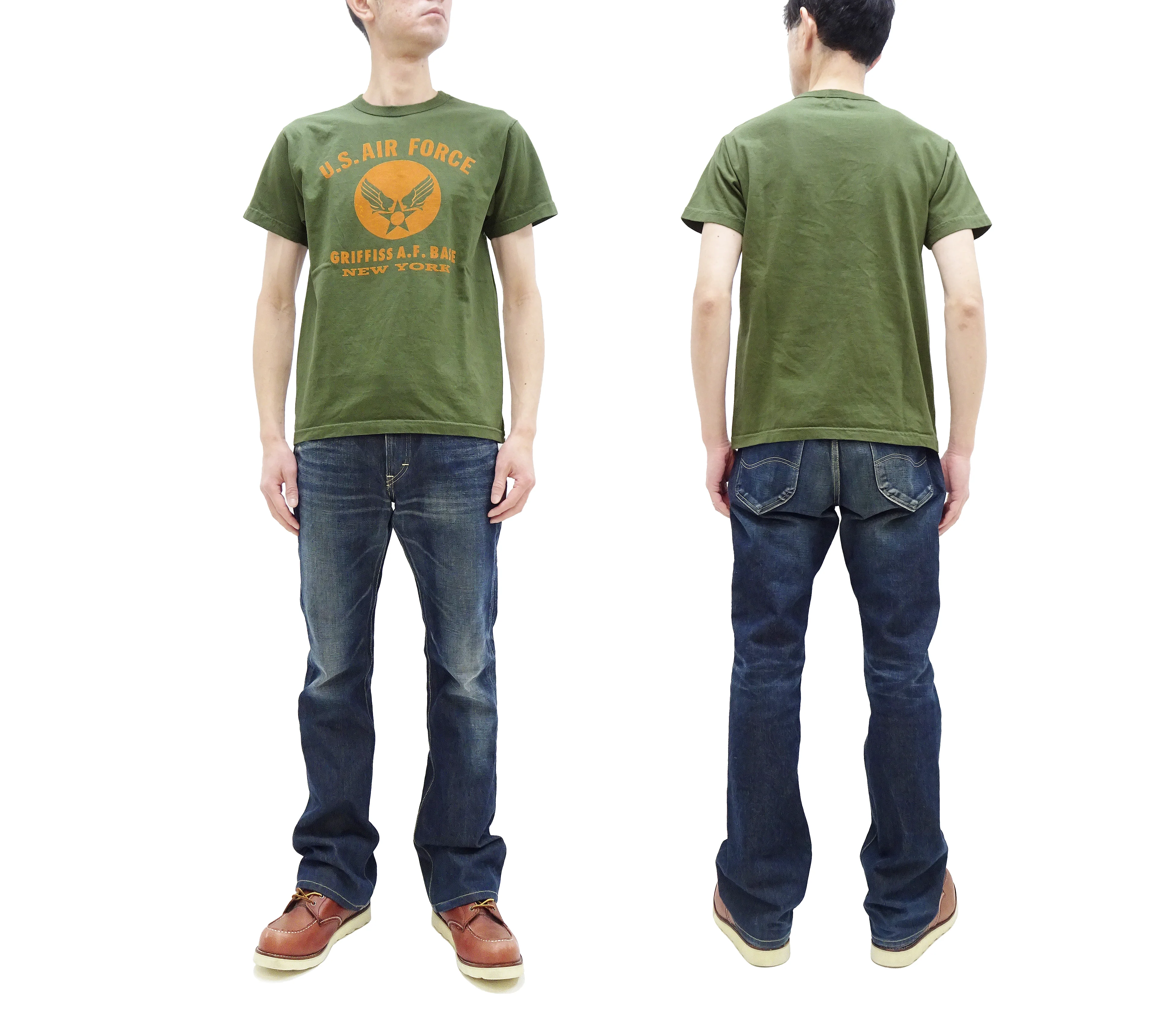 Buzz Rickson T-shirt Men's Griffiss Air Force Base Military Graphic Short Sleeve Loopwheeled Tee BR79343 149 Olive - Image 3