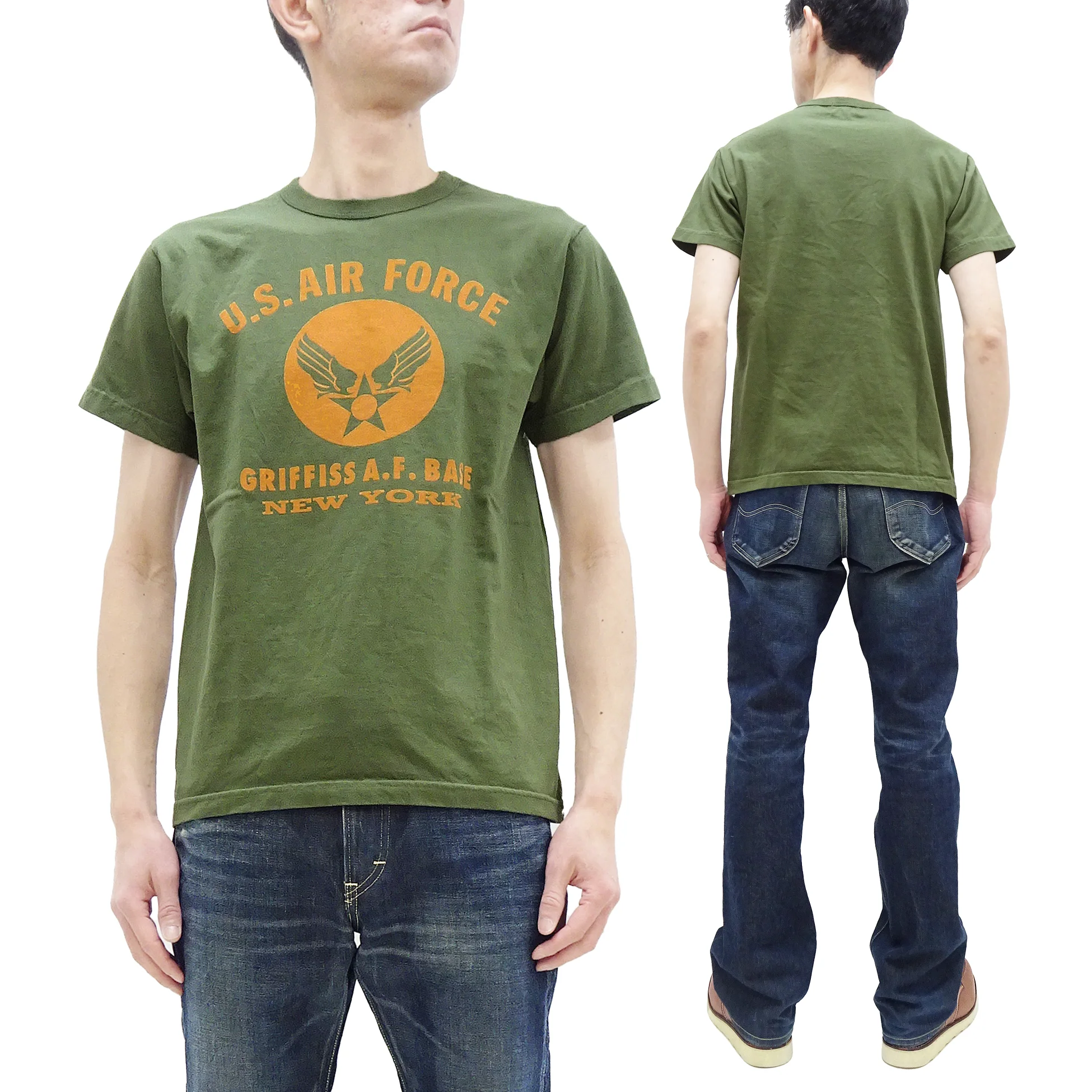 Buzz Rickson T-shirt Men's Griffiss Air Force Base Military Graphic Short Sleeve Loopwheeled Tee BR79343 149 Olive - Image 5