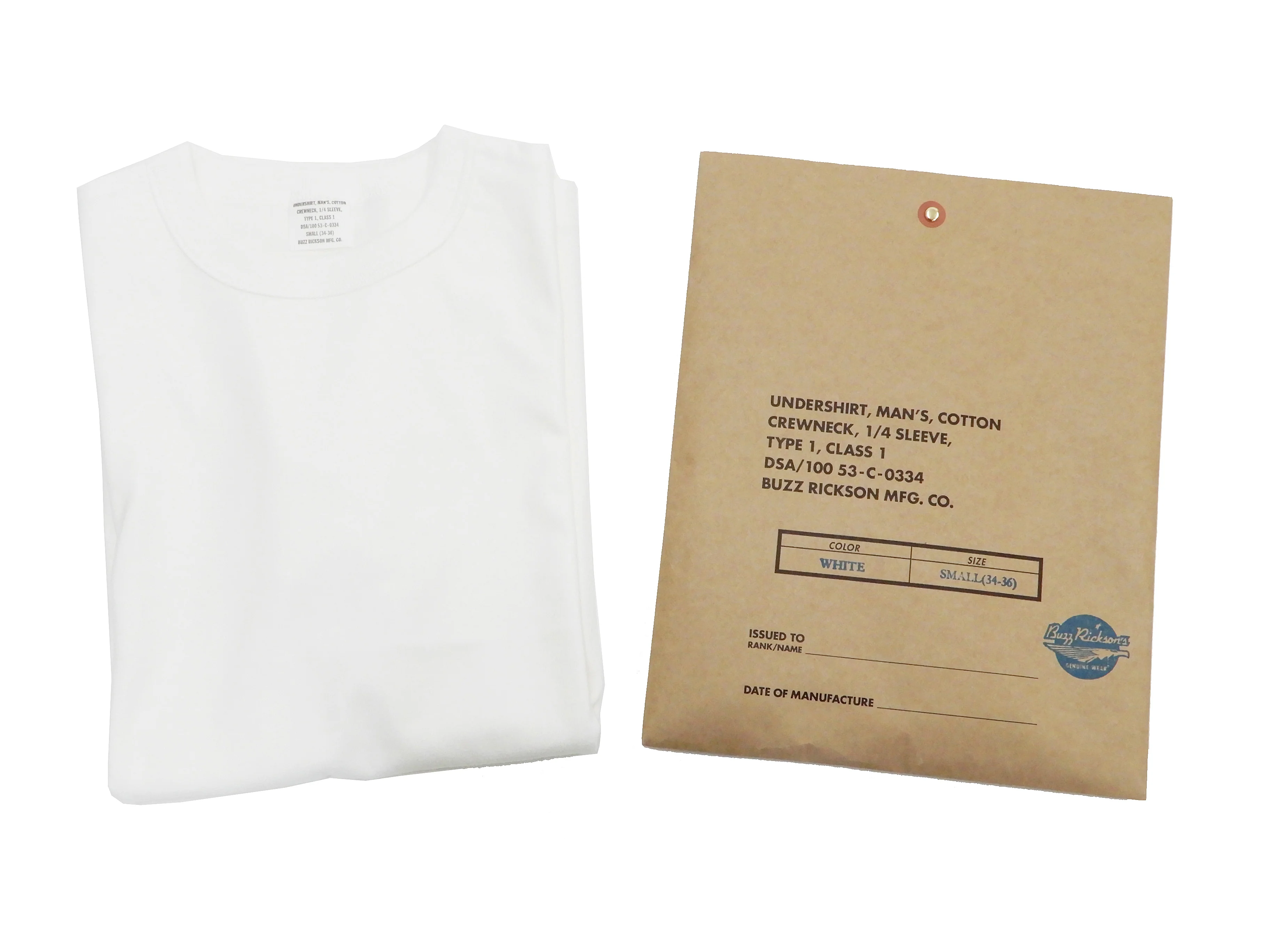 Buzz Rickson T-shirt Men's Plain T shirt Short Sleeve Loopwheel Tee BR78960 101 White - Image 11