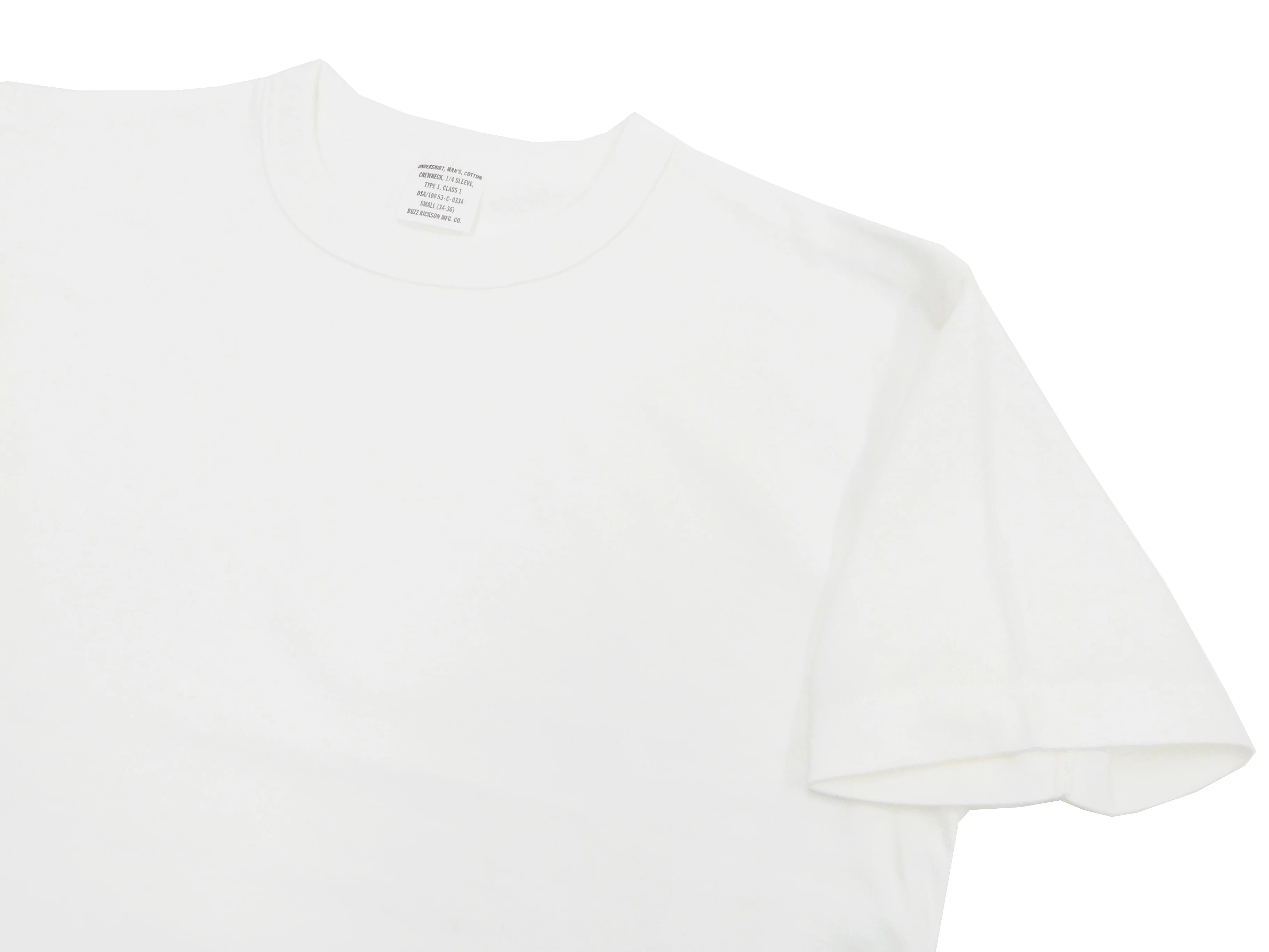 Buzz Rickson T-shirt Men's Plain T shirt Short Sleeve Loopwheel Tee BR78960 101 White - Image 6