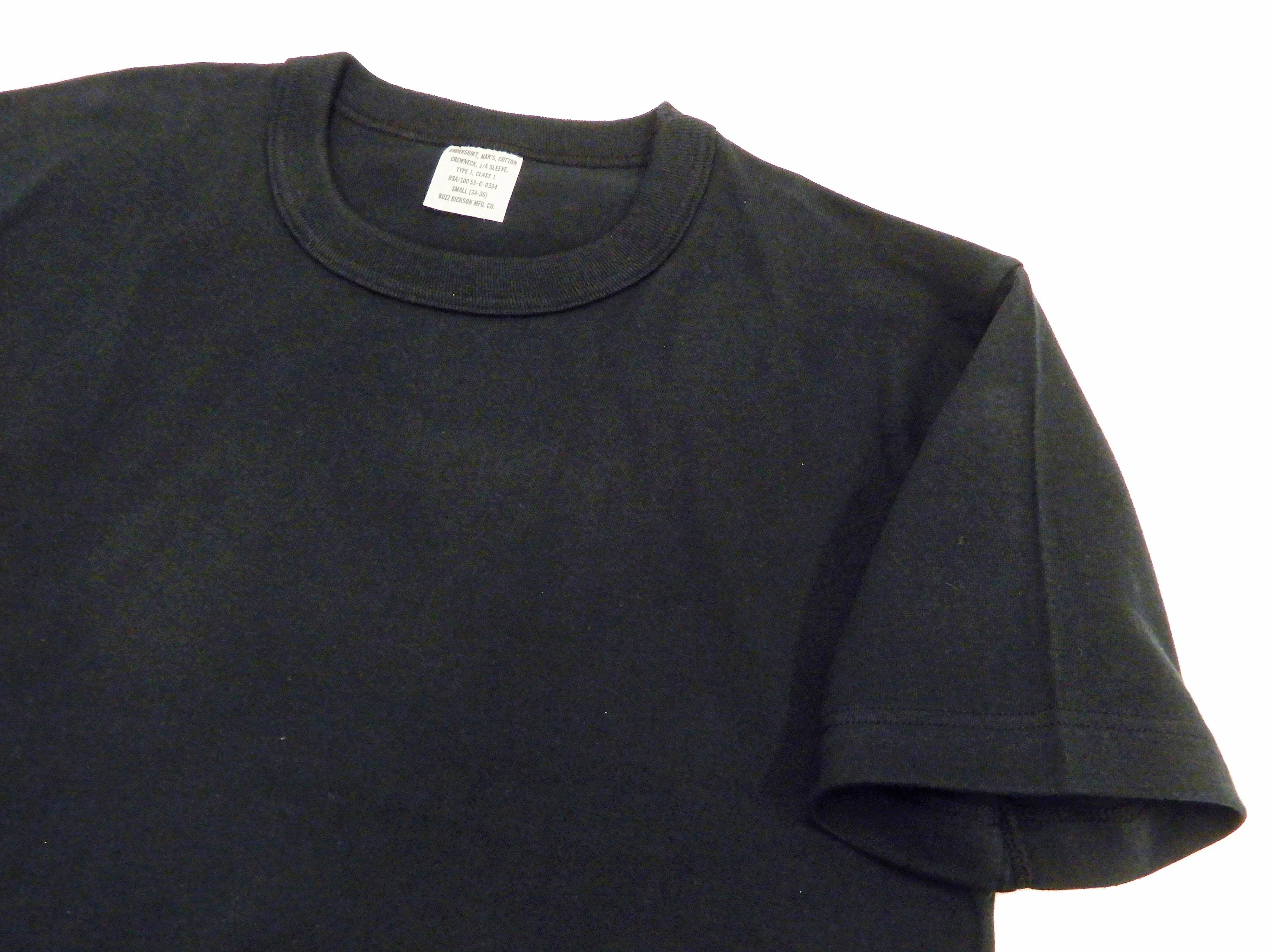 Buzz Rickson T-shirt Men's Plain T shirt Short Sleeve Loopwheel Tee BR78960 119 Black - Image 6
