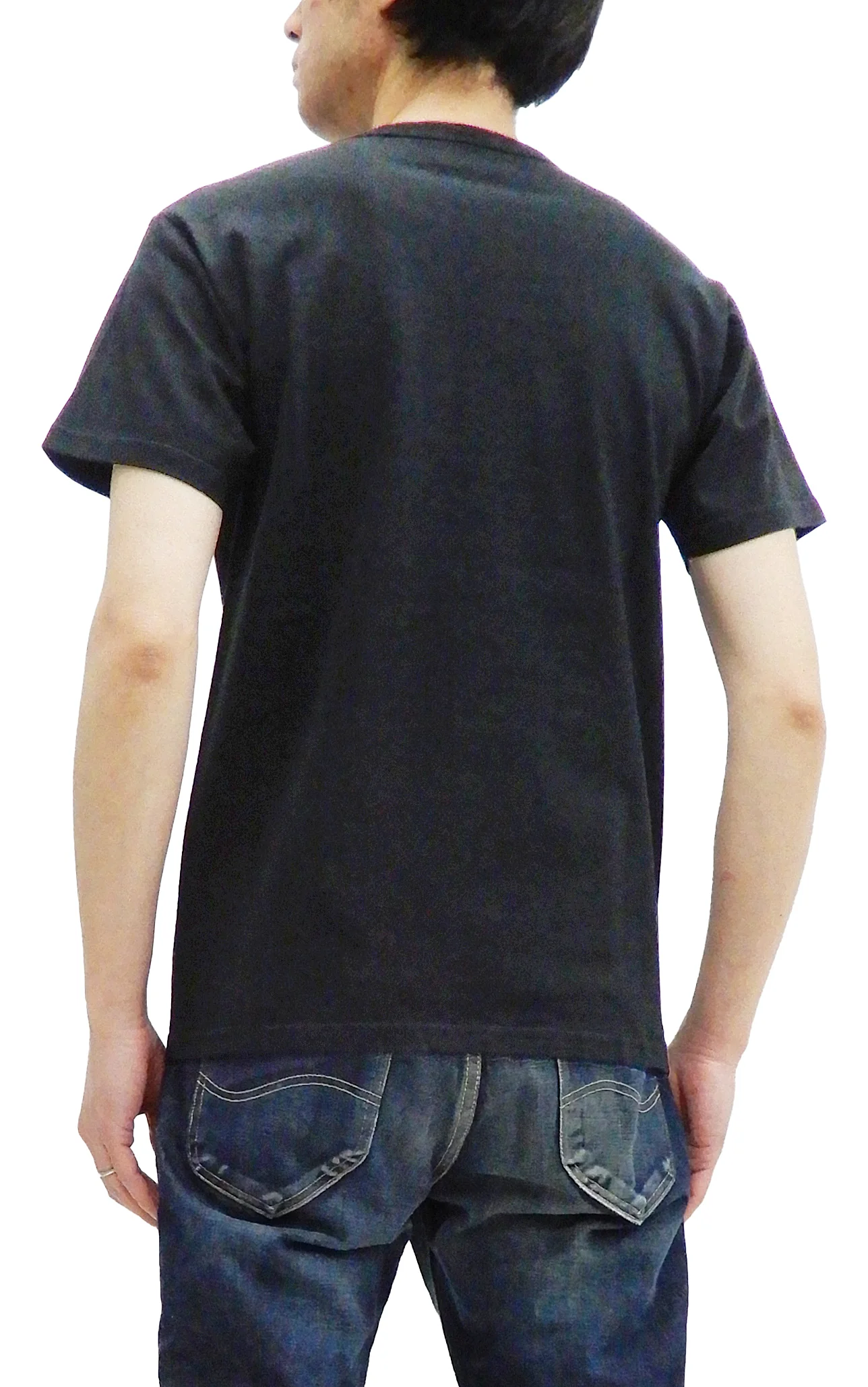 Buzz Rickson T-shirt Men's Short Sleeve Loopwheel Plain Pocket Tee BR78711 Black - Image 4