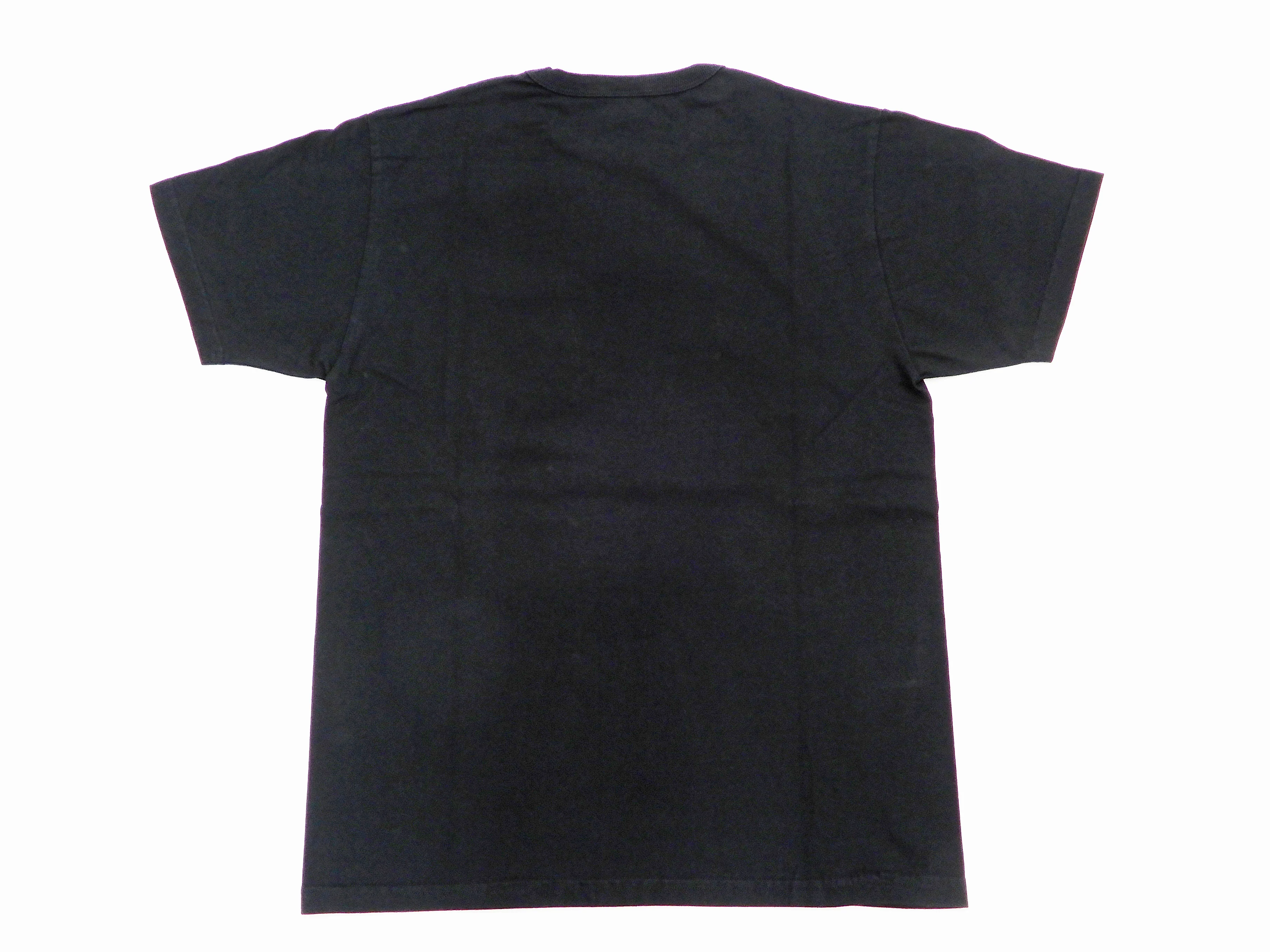 Buzz Rickson T-shirt Men's Short Sleeve Loopwheel Plain Pocket Tee BR78711 Black - Image 9