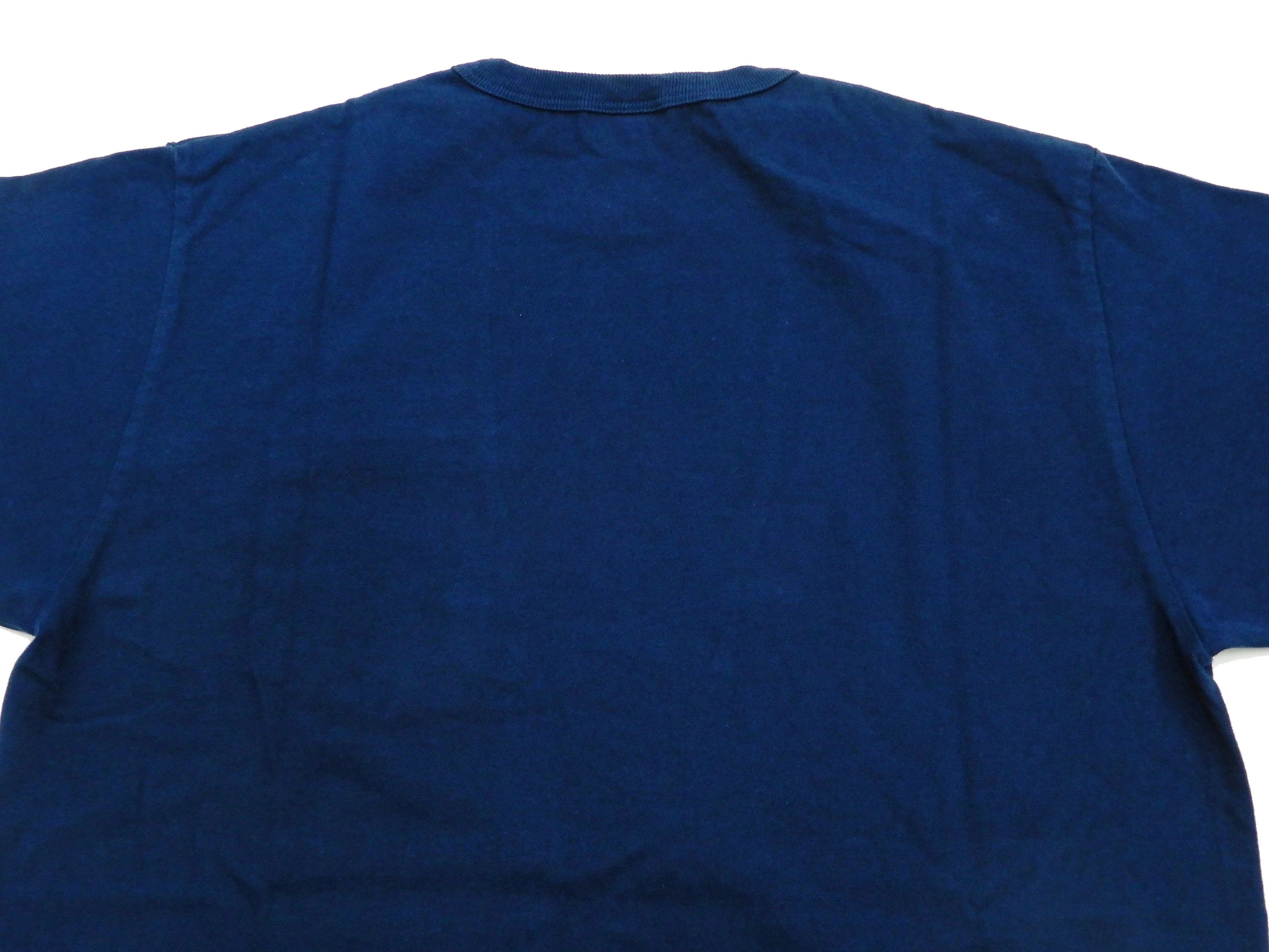 Buzz Rickson T-shirt Men's Short Sleeve Loopwheel Plain Pocket Tee BR78711 Navy-Blue - Image 10