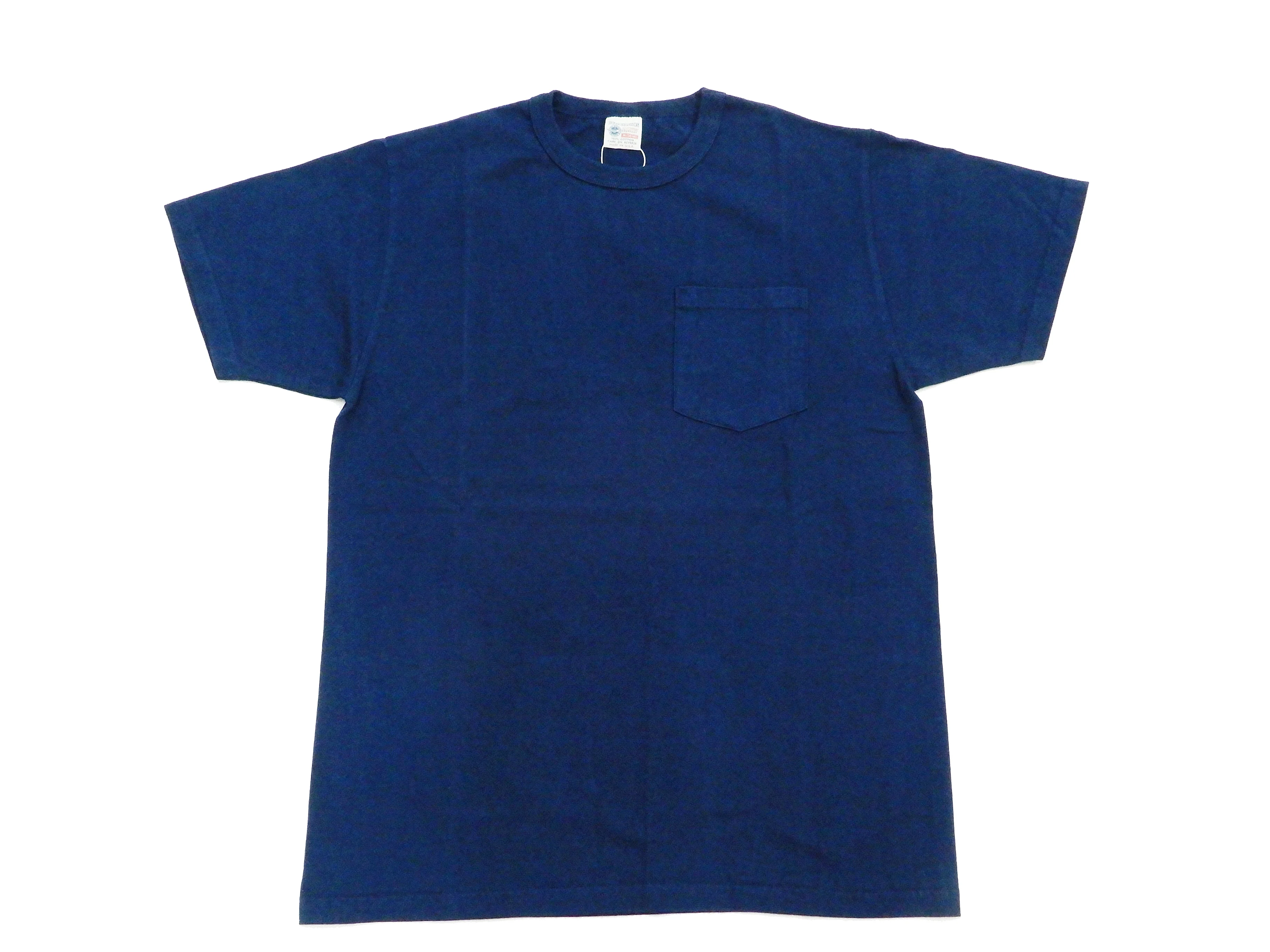 Buzz Rickson T-shirt Men's Short Sleeve Loopwheel Plain Pocket Tee BR78711 Navy-Blue - Image 5