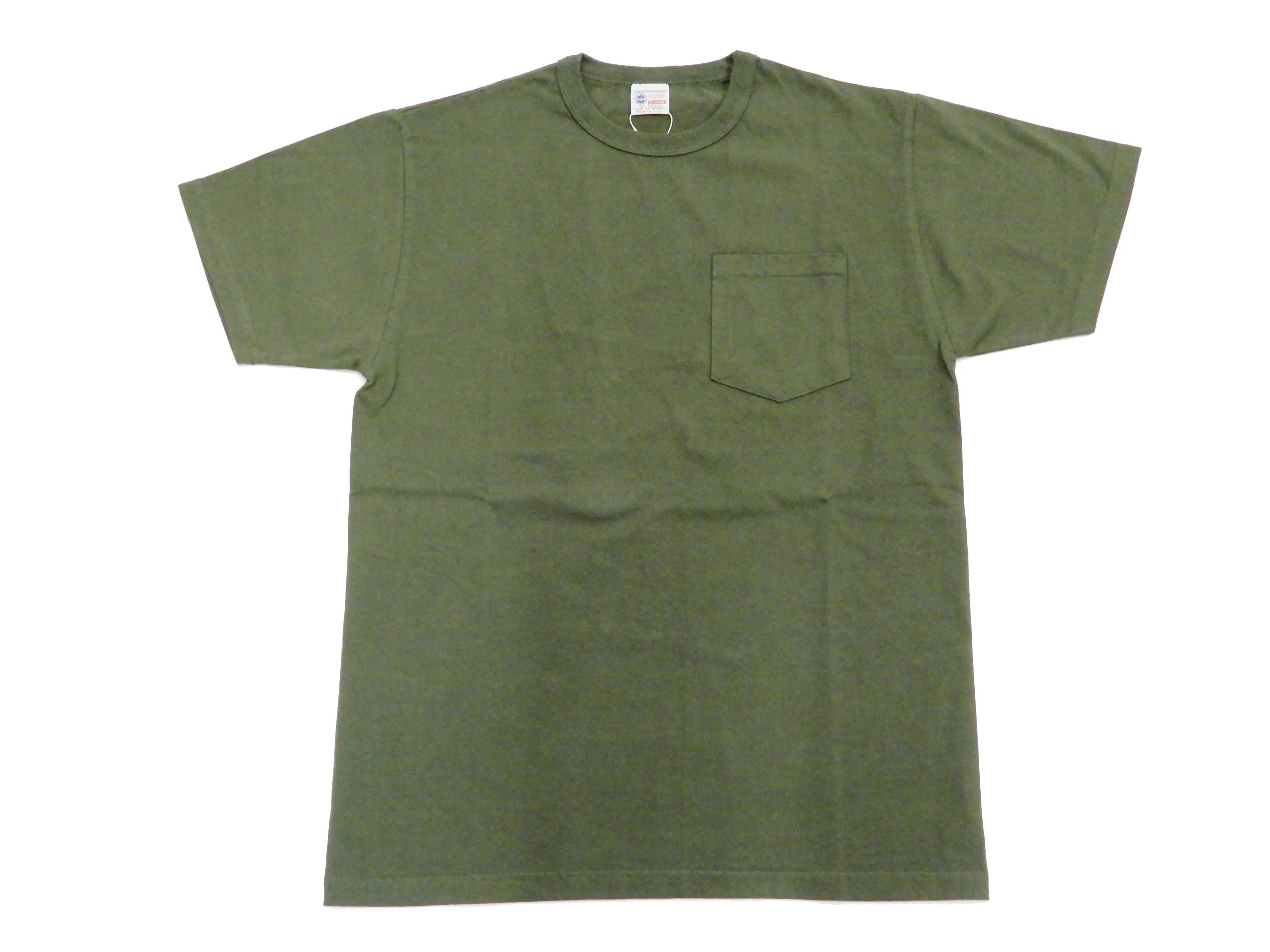Buzz Rickson T-shirt Men's Short Sleeve Loopwheel Plain Pocket Tee BR78711 Olive - Image 5