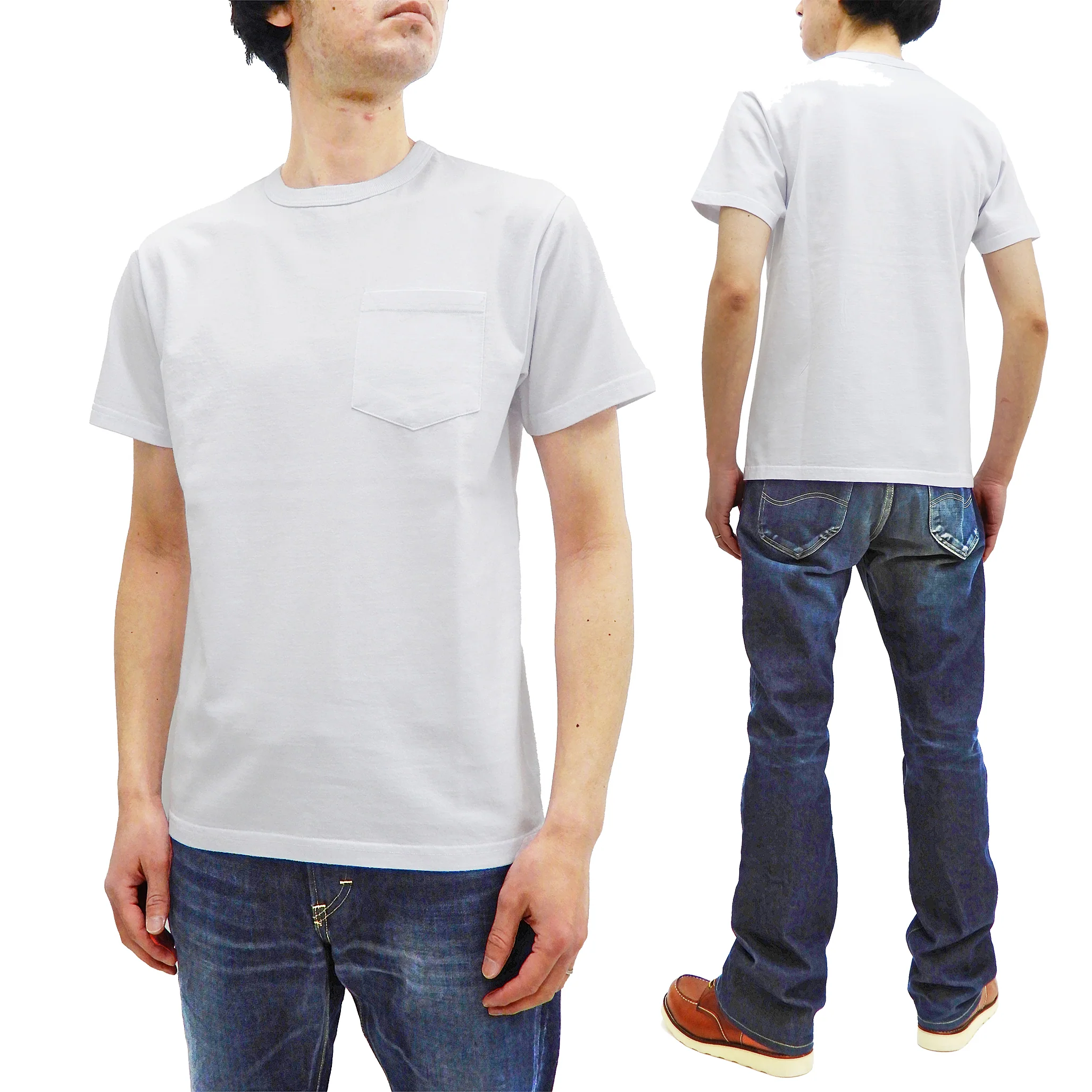 Buzz Rickson T-shirt Men's Short Sleeve Loopwheel Plain Pocket Tee BR78711 White - Image 11