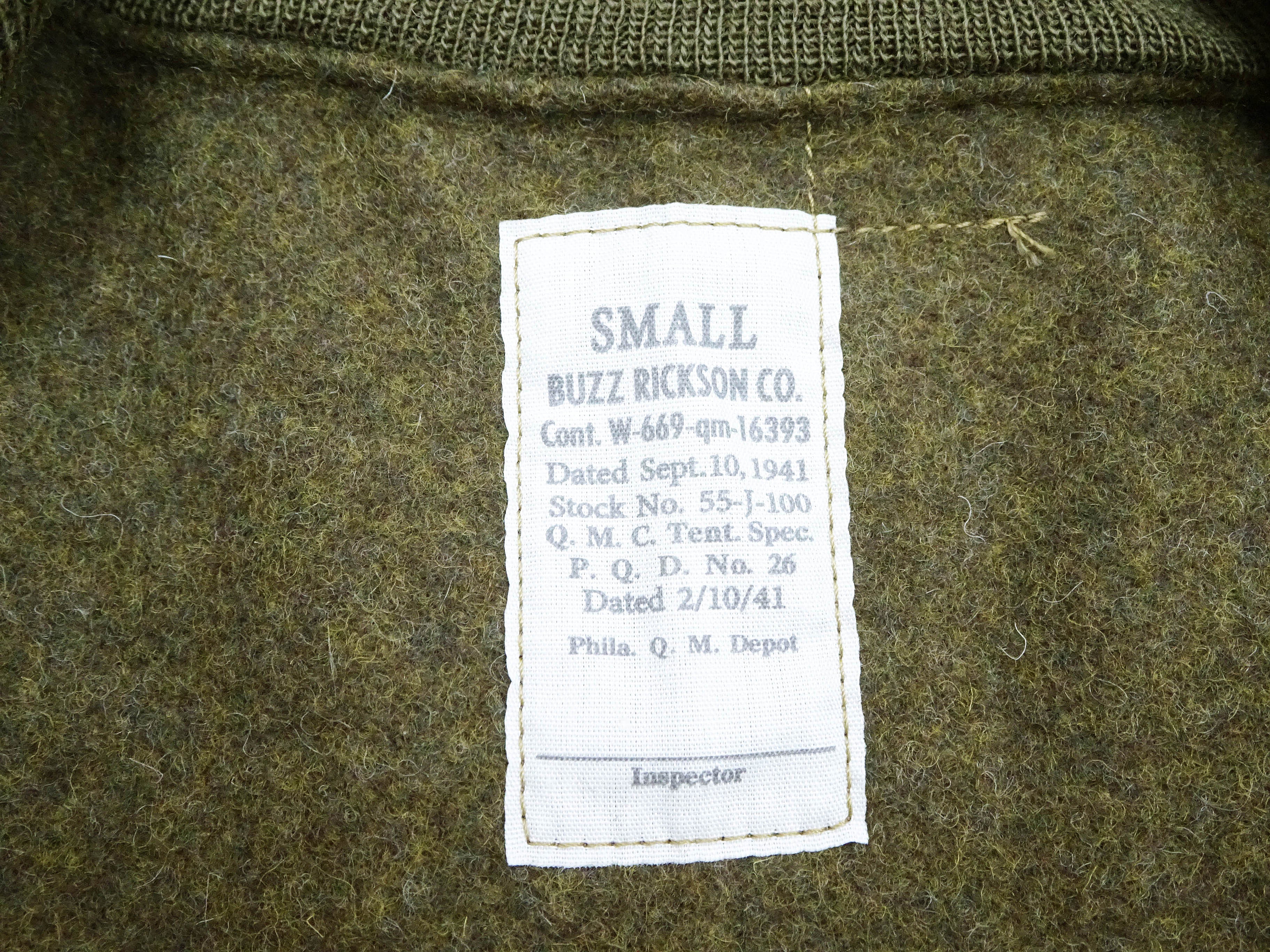 Buzz Rickson Tanker Jacket - Men's Reproduction of the U.S. Army Early Patch-Pocket Version BR15750 Light Olive Drab - Image 15