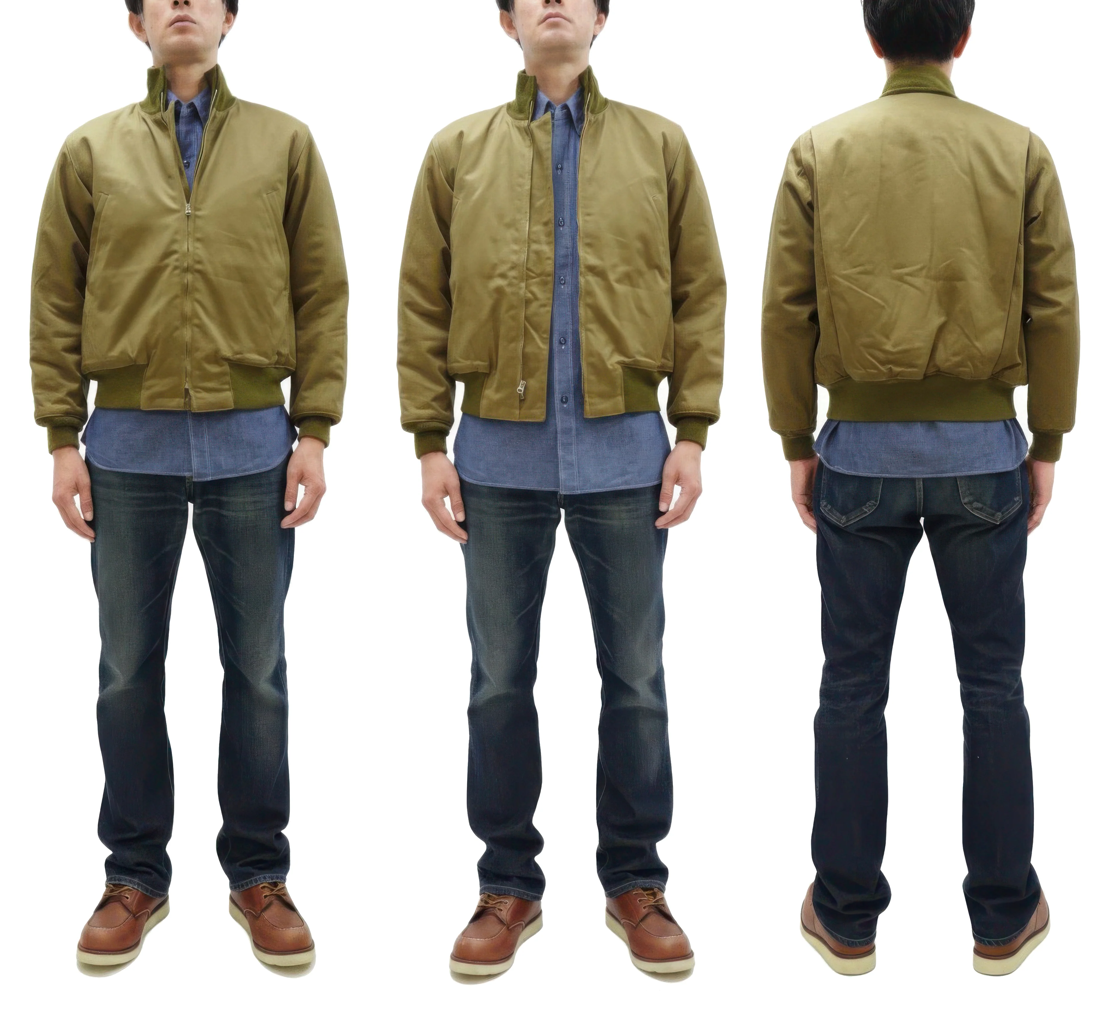 Buzz Rickson Tanker Jacket - Men's Reproduction of the U.S. Army Late-Model Slash-Pocket Version BR15755 Light Olive Drab - Image 3