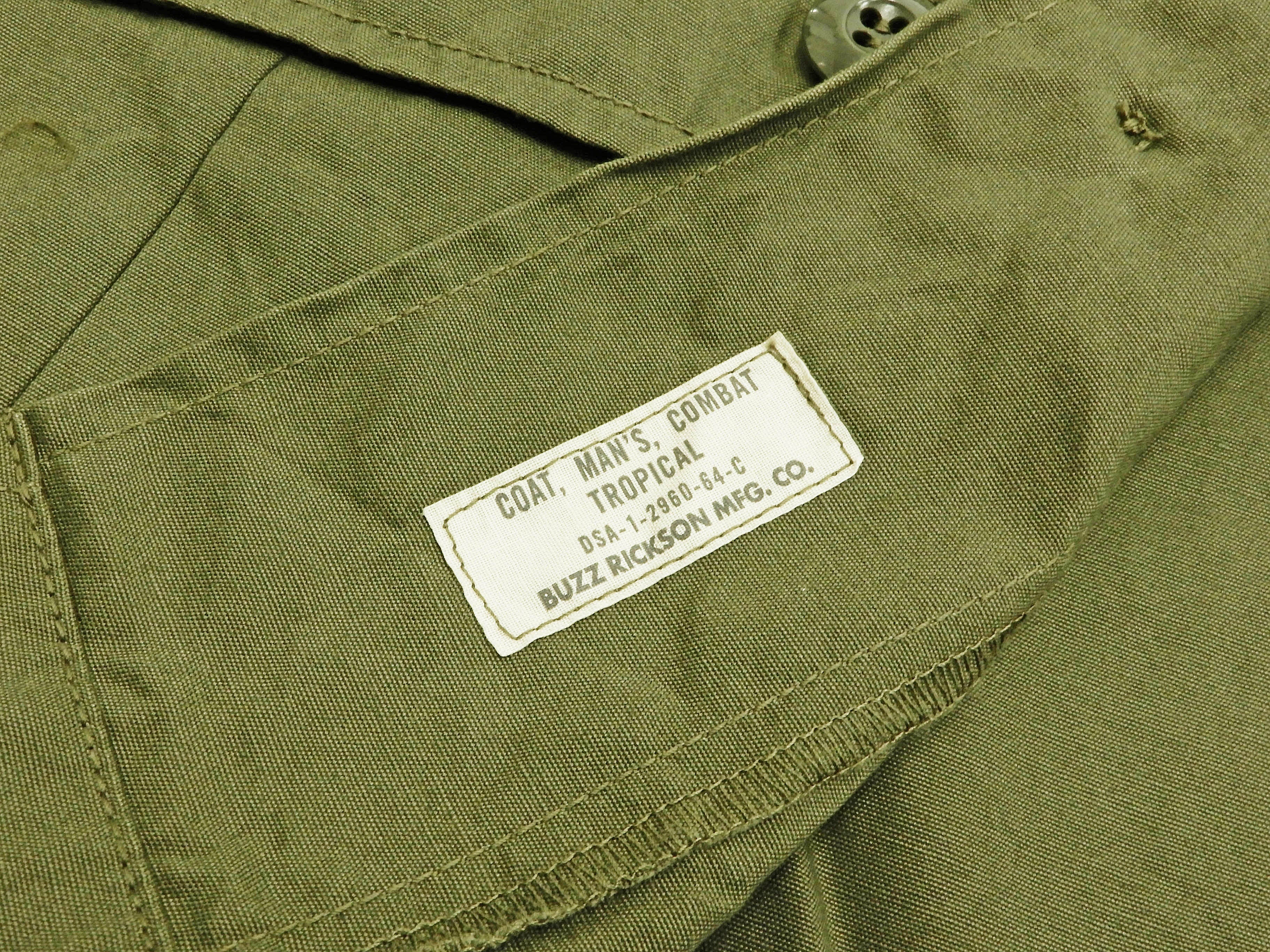 Buzz Rickson Tropical Jacket Men's US Vietnam War Jungle Fatigue Jacket BR12247 Olive - Image 9