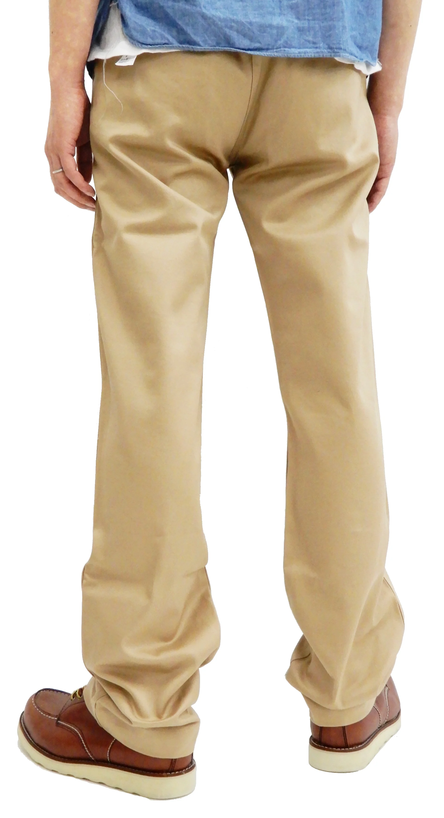 Buzz Rickson's Men's Original Spec Chinos 8.2 oz. Cotton Twill High-Rise Slimmer Straight Fit Military Chino Trousers with Zipper Fly Made in Japan (BR40025, 01 Beige, One Wash) - Image 4