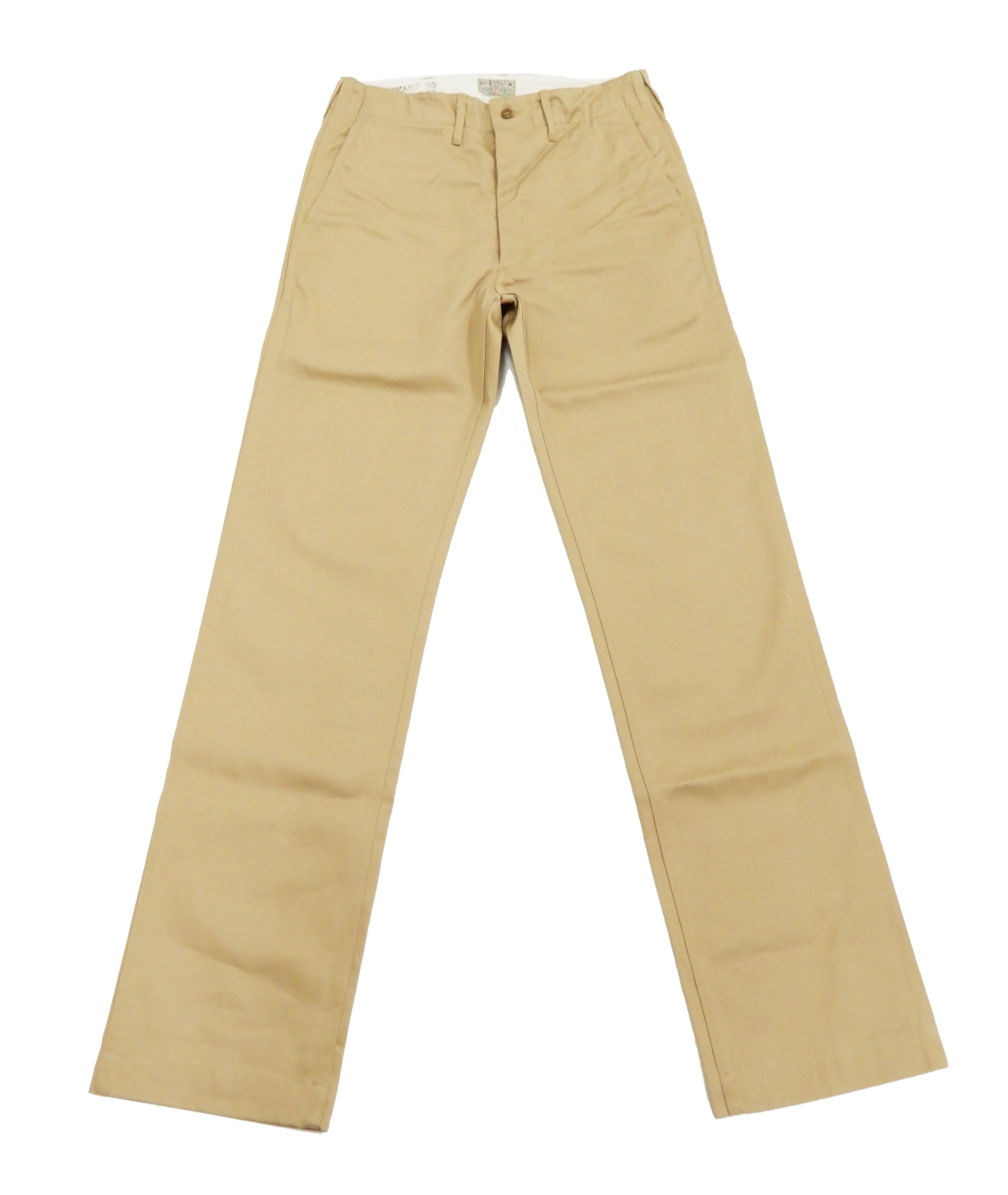 Buzz Rickson's Men's Original Spec Chinos 8.2 oz. Cotton Twill High-Rise Slimmer Straight Fit Military Chino Trousers with Zipper Fly Made in Japan (BR40025, 01 Beige, One Wash) - Image 5
