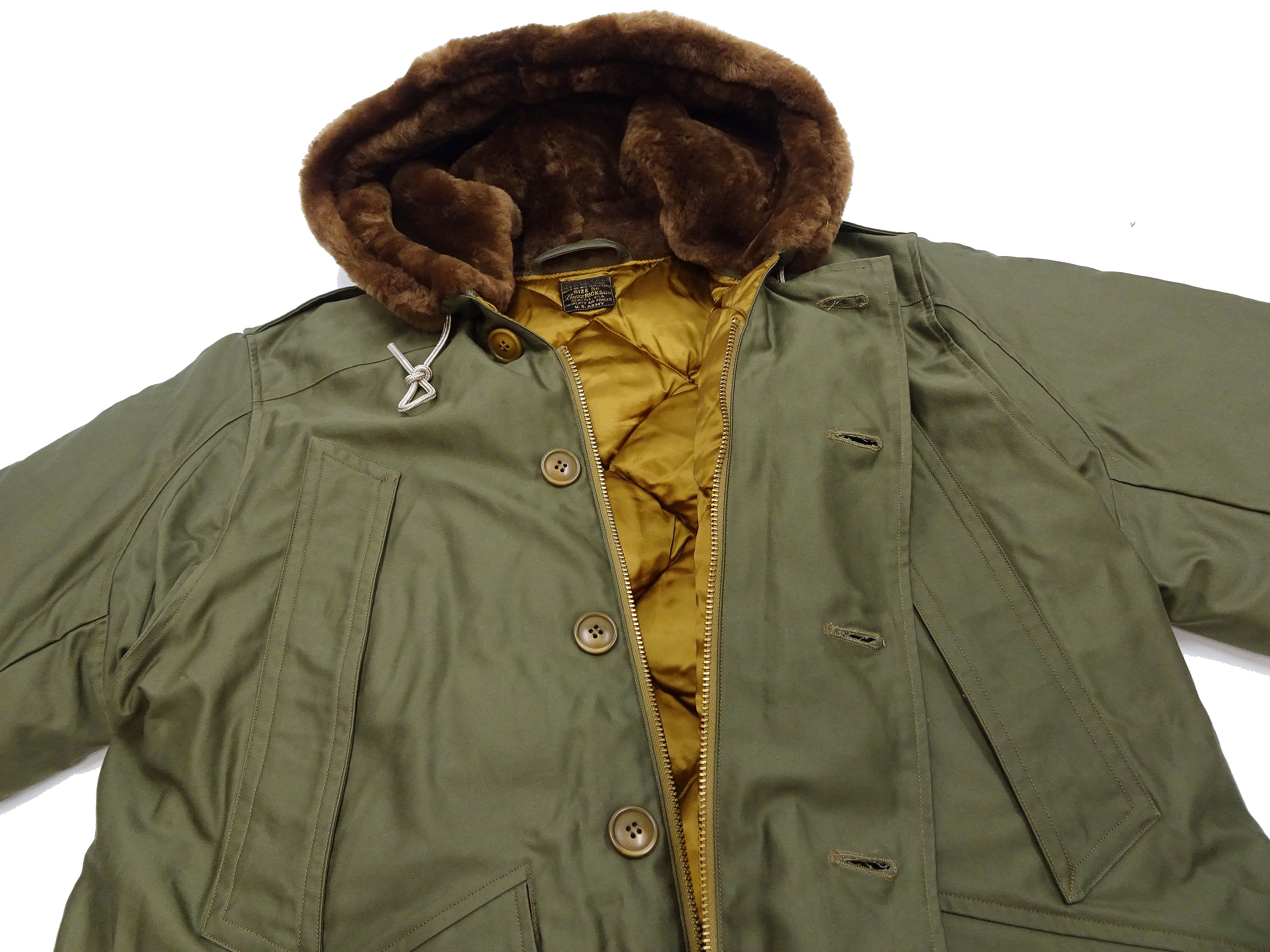 Buzz Rickson Type B-9 Flight Down Parka Men's B9 Hooded Down Jacket BR15538 Olive Drab - Image 20